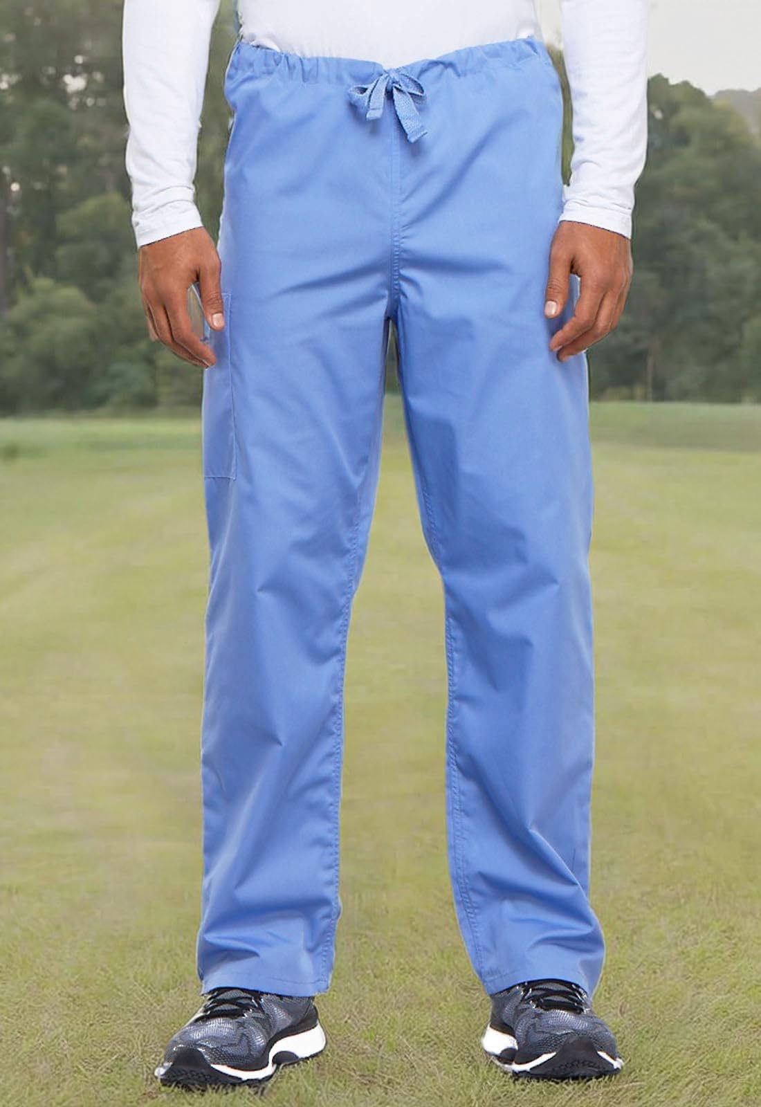 Cherokee Tall Originals Unisex Drawstring Cargo Scrubs Pants - Ceil Blue, XX-Large Big & Tall | Comfortable Medical Workwear for Nurses & Healthcare Professionals