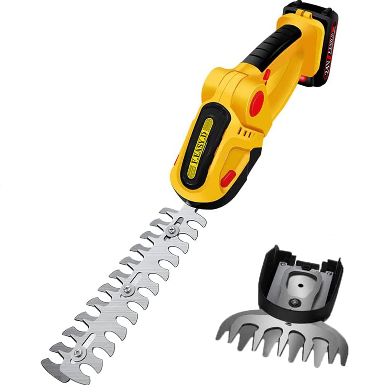Light Duty Cordless Grass Shears - 2-in-1 Handheld Hedge Trimmer & Shrub Clippers for Garden with 2000mAh Rechargeable Battery - Perfect for Lawn Edging, Bush Trimming and Small Yard Maintenance