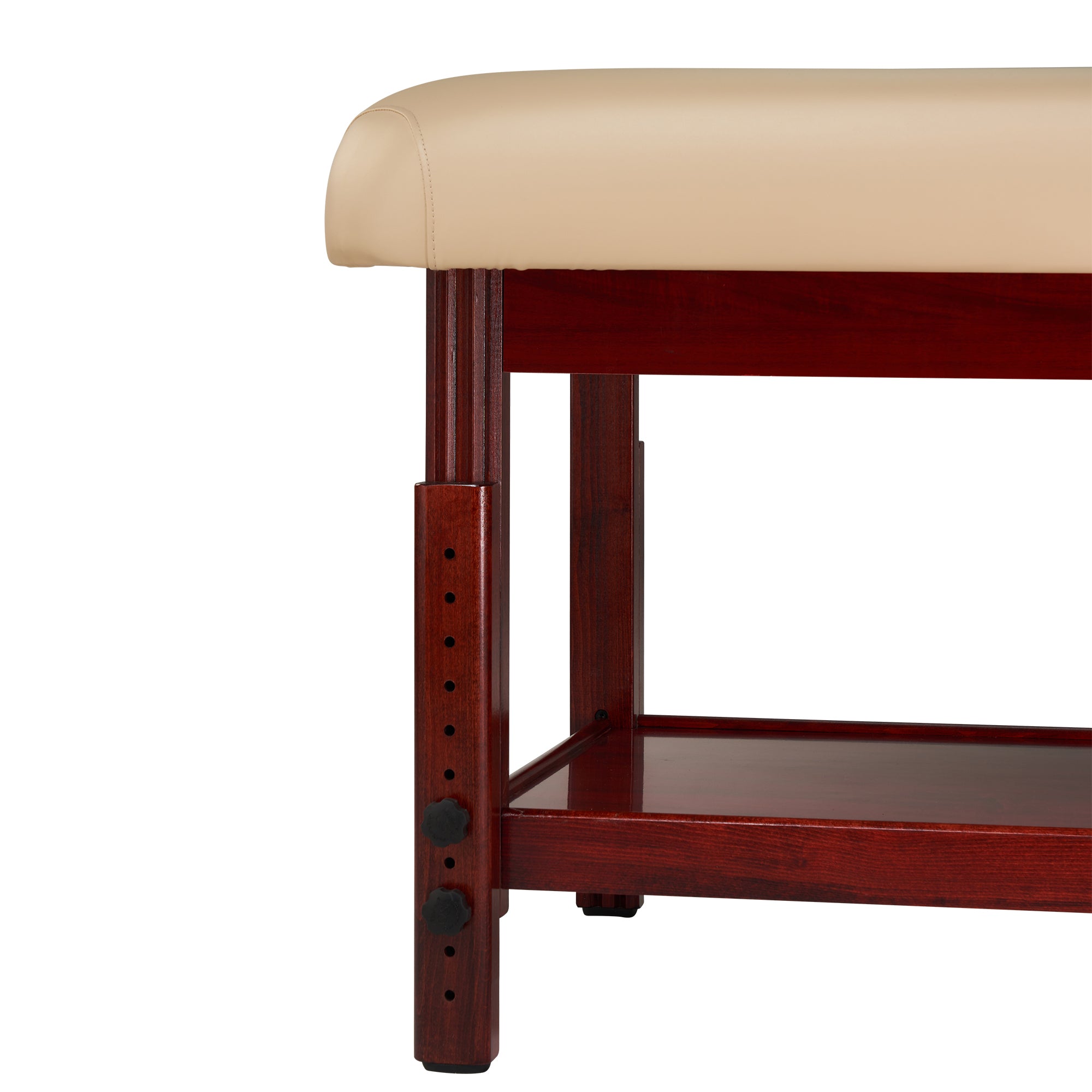 Professional Master Massage 31 SPAMASTER Stationary Massage Table with Adjustable Lift Back & Premium Memory Foam - Cream Color for Spa, Clinic, and Home Use