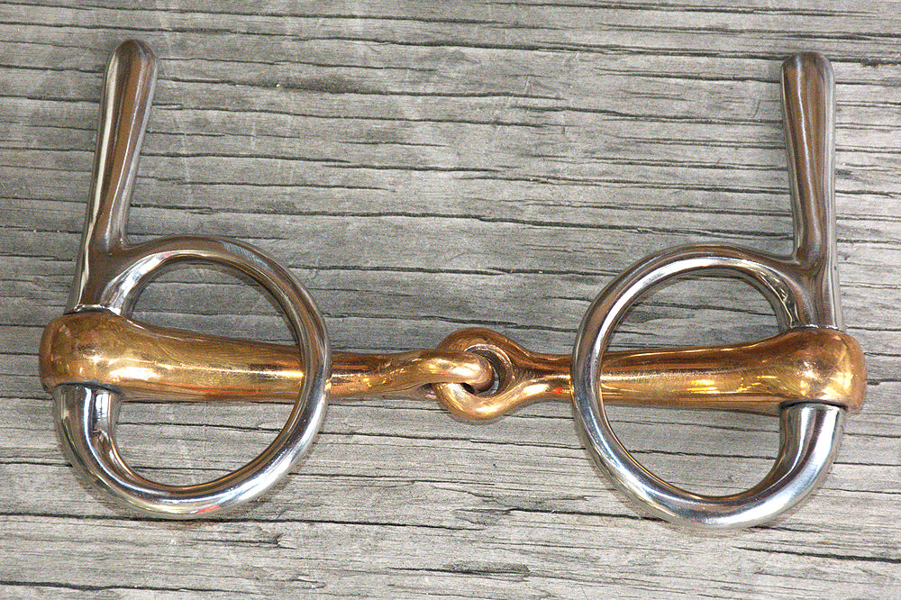 5-Piece Copper Jointed Trotter Bit with Stainless Steel Side - Perfect for English & Western Horse Riding, Training, and Show Jumping