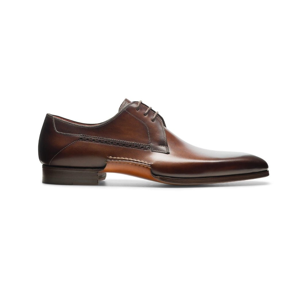 MAGNANNI Douglas Men's Leather Lace Up Dress Shoes in Tobacco Brown - Perfect for Business, Office & Formal Occasions