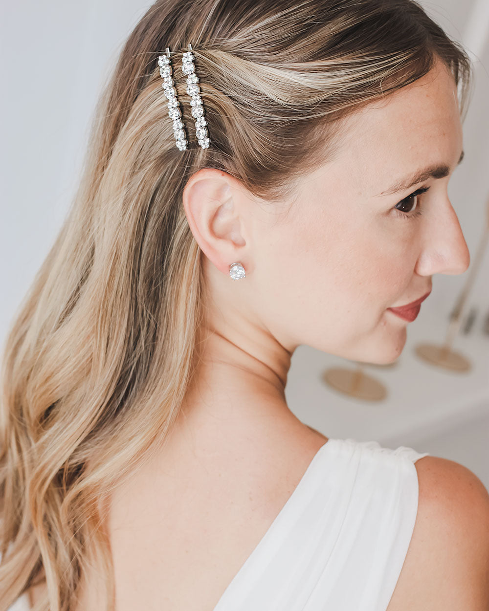 Venus Crystal Bobby Pins - 2 Pack Hair Clips for Women, Wedding, Prom & Special Occasions - Shiny Rhinestone Hair Accessories for Updos, Braids & Hairstyling