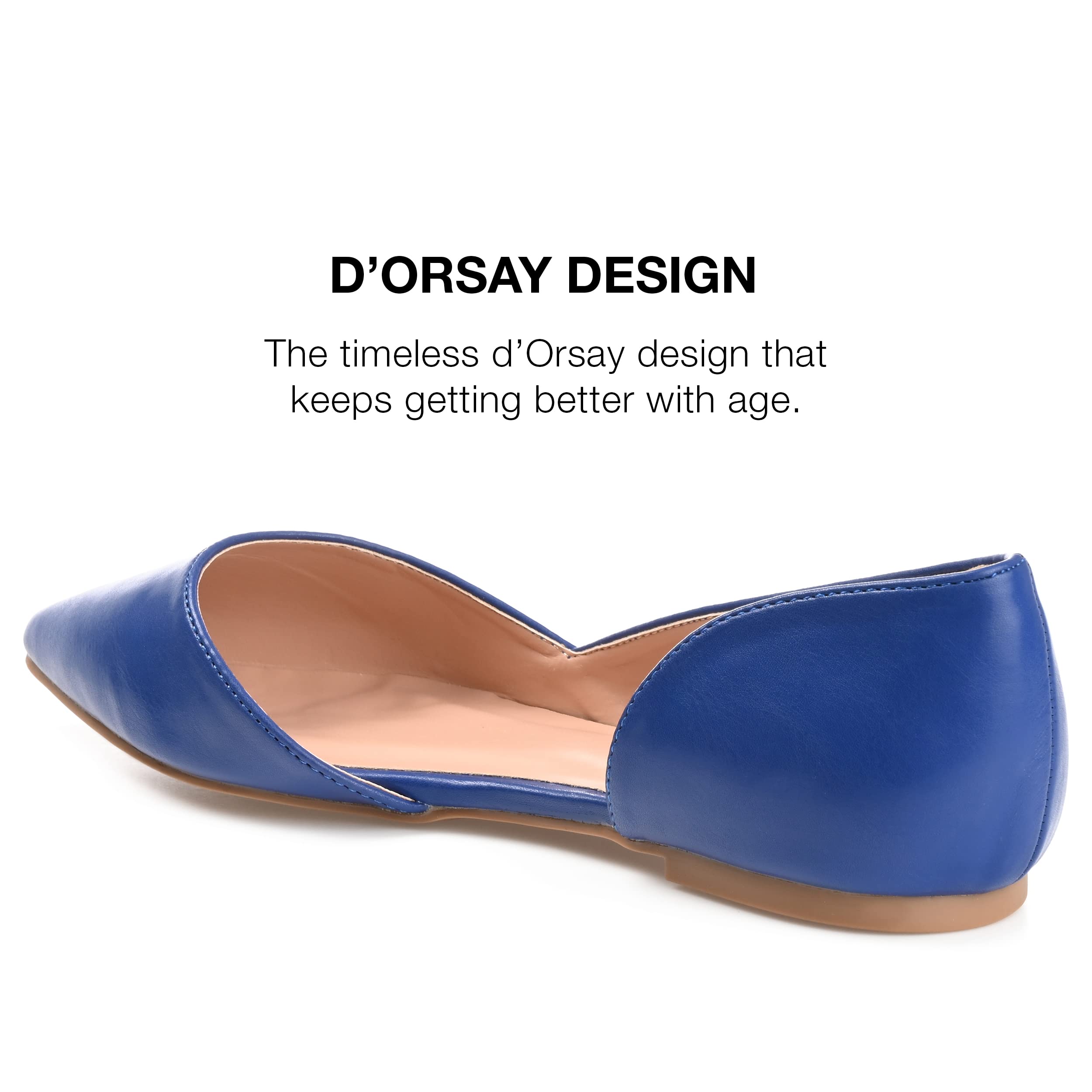 Journee Women's Cortni Comfortable Ballet Flats - Stylish & Lightweight for Work, Travel & Everyday Wear