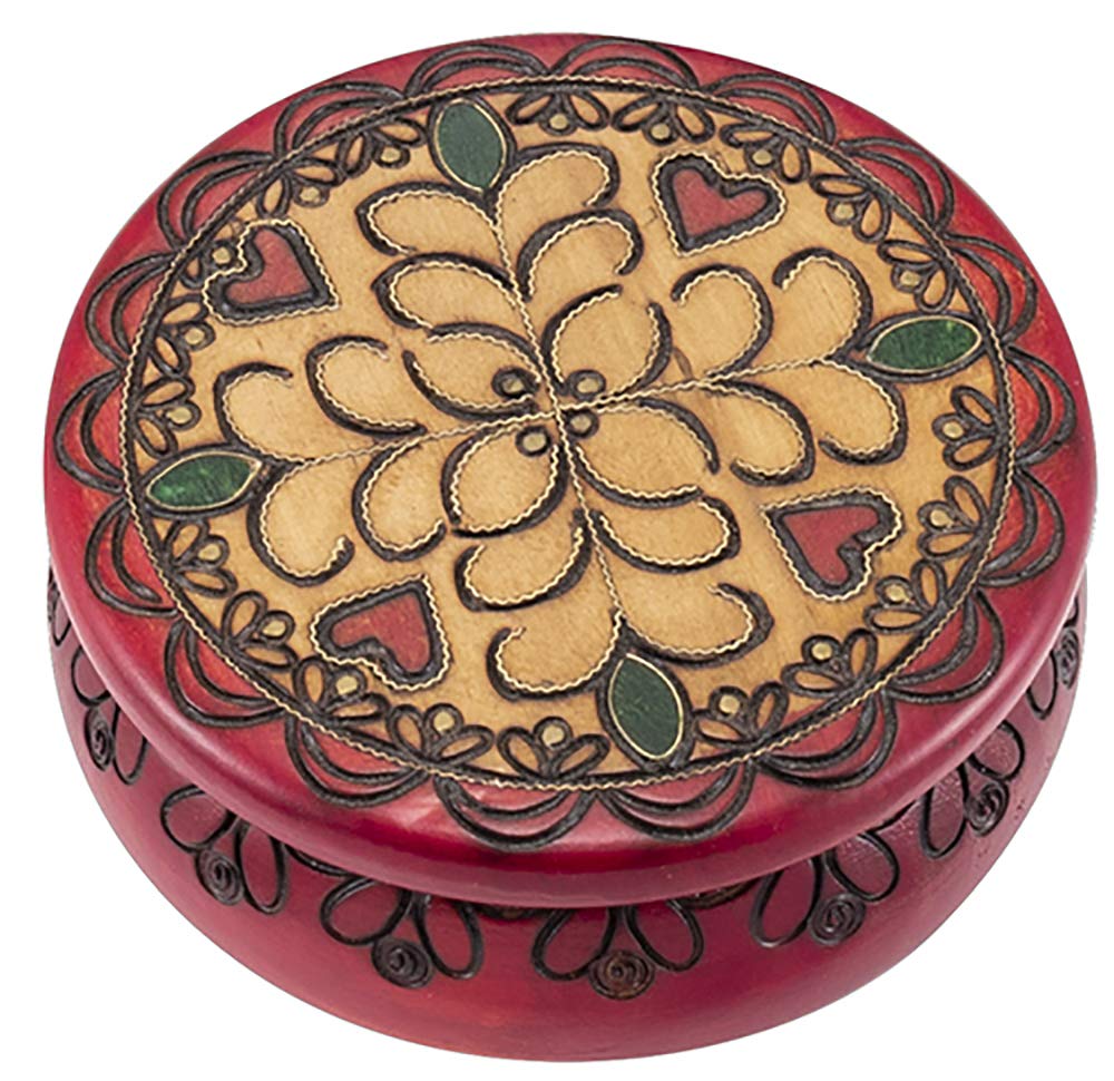 Handmade Round Heart-Shaped Linden Wood Jewelry Box - Romantic Keepsake Gift for Valentine's Day, Anniversary & Special Occasions - Perfect for Storing Rings, Necklaces & Precious Memories