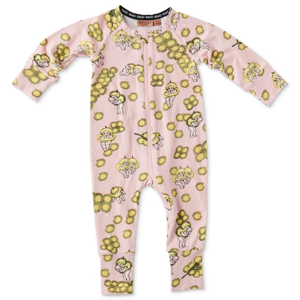 Wattle Dance Pink Organic Zip Romper - Soft Baby Jumpsuit for Boys & Girls | Perfect for Playtime, Outings & Photo Shoots