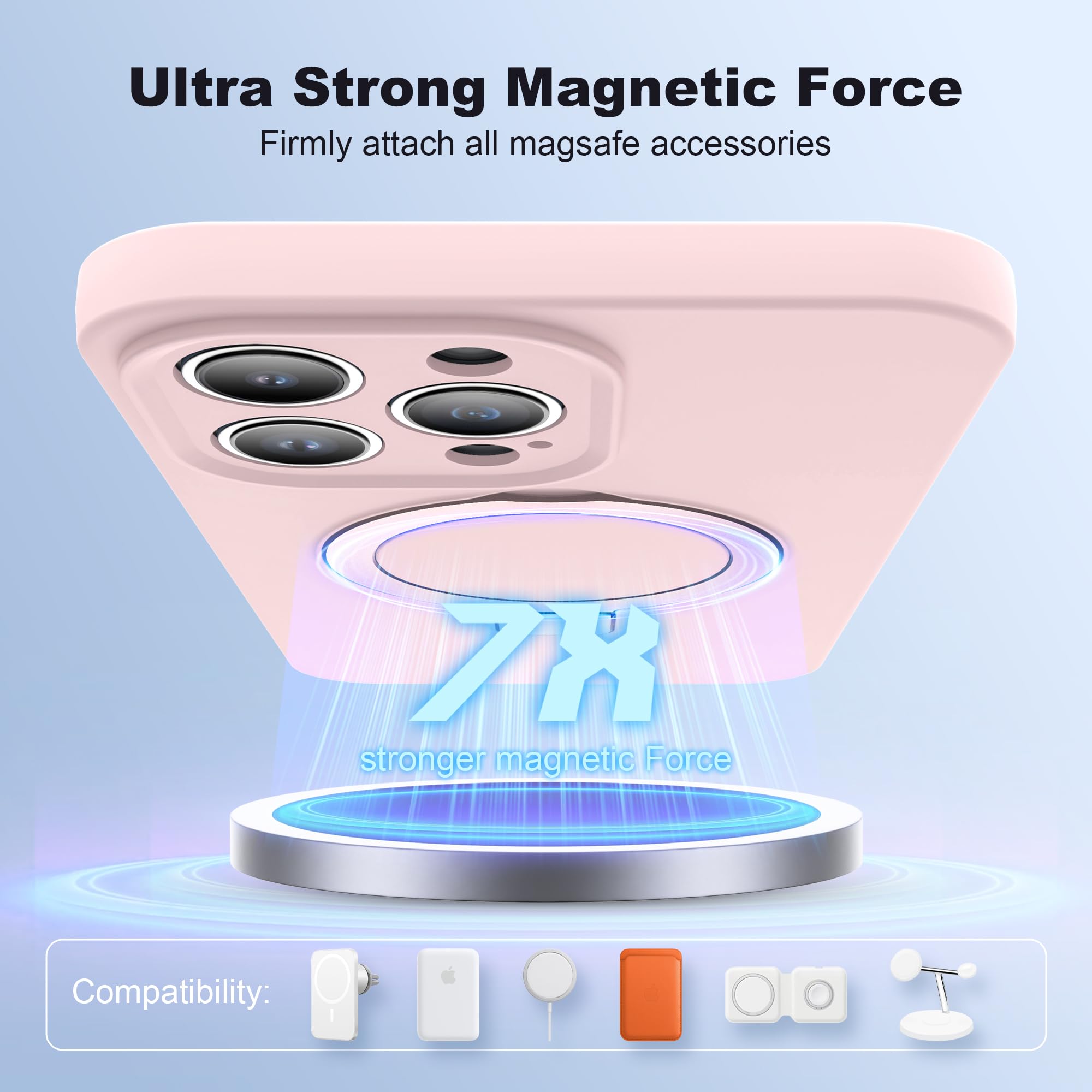 Magnetic Ring Stand Silicone Phone Case for iPhone 13 Pro Max 6.7