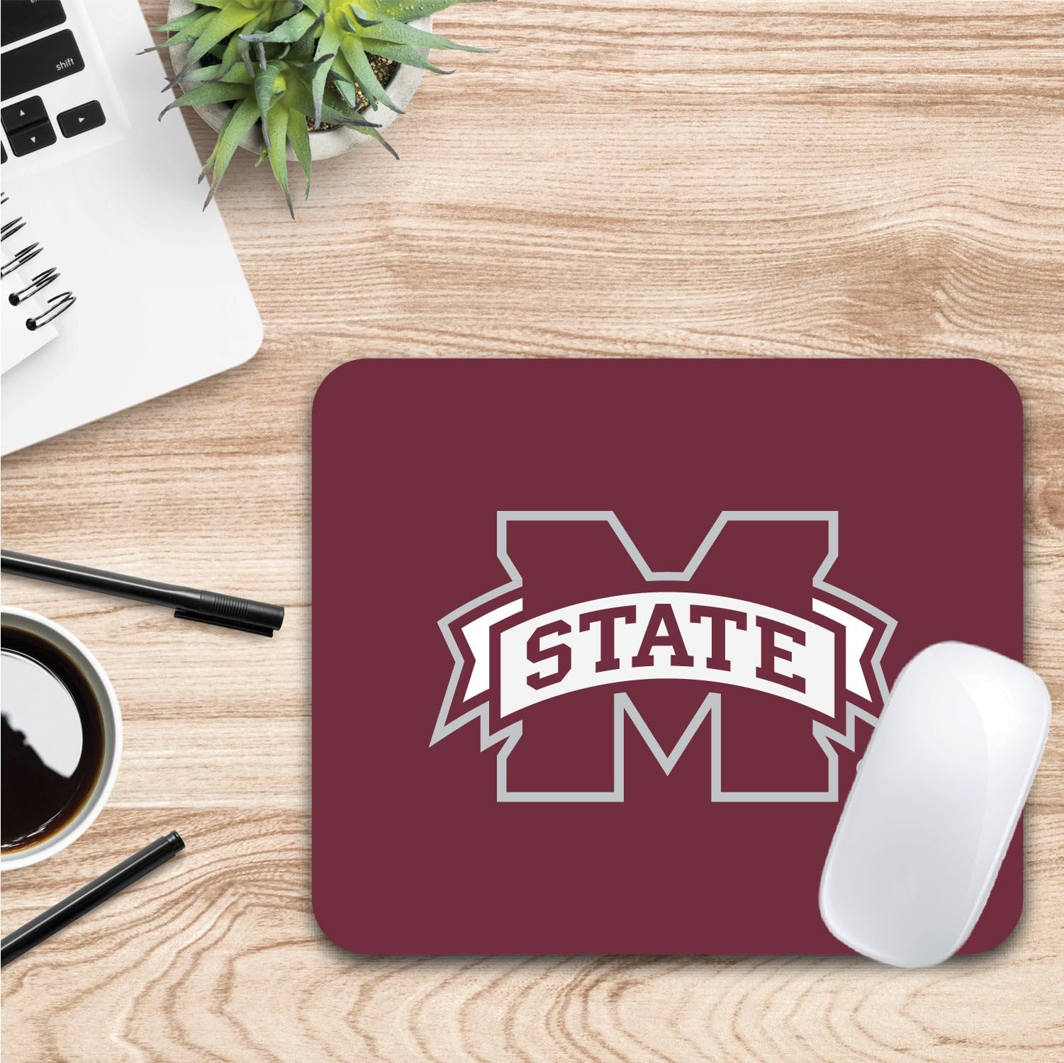 Mississippi State University Mouse Pad - Non-Slip Fabric Gaming Mouse Mat with Stitched Edges for PC, Laptop, Office & Home Use