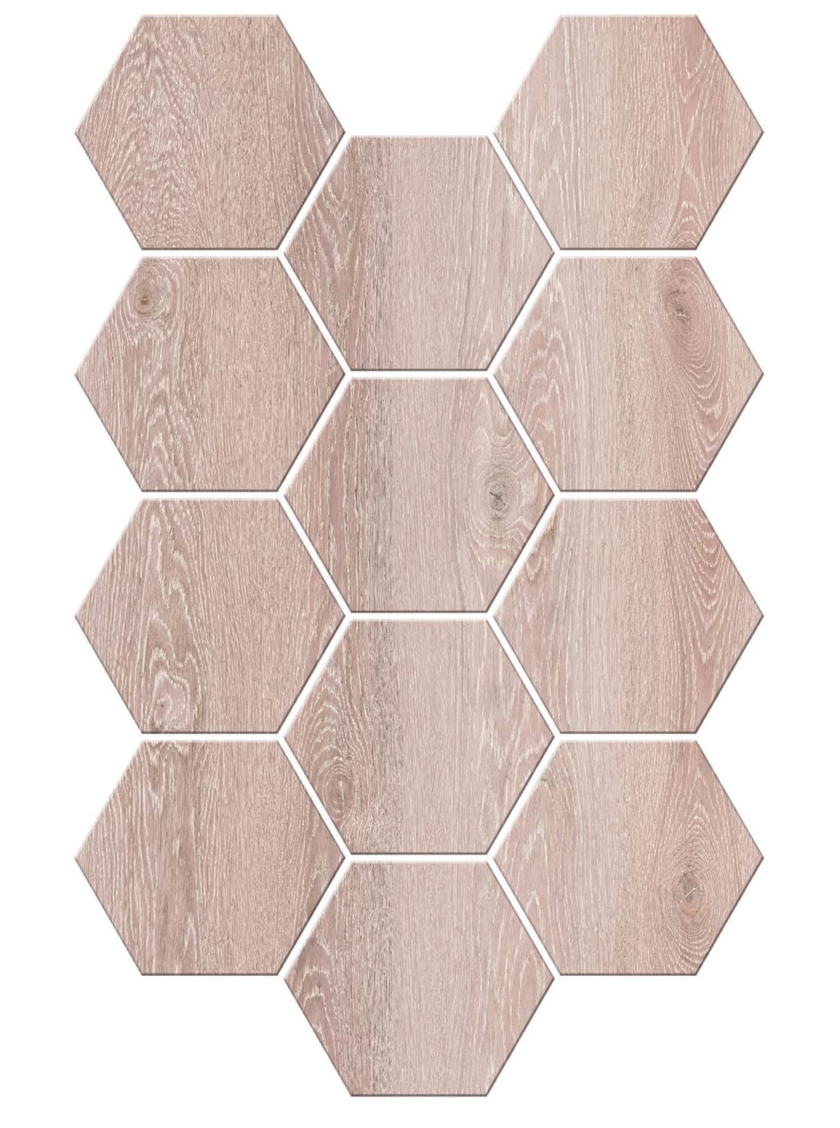 Hexagonal Peel and Stick Tile Backsplash - Self-Adhesive Vinyl Flooring & Wall Decal - Waterproof, Oil-Proof - Perfect for Kitchen Backsplash, Bathroom, Wood Floors - 6-Piece Set (Blush Color) - Easy DIY Home Decor Upgrade