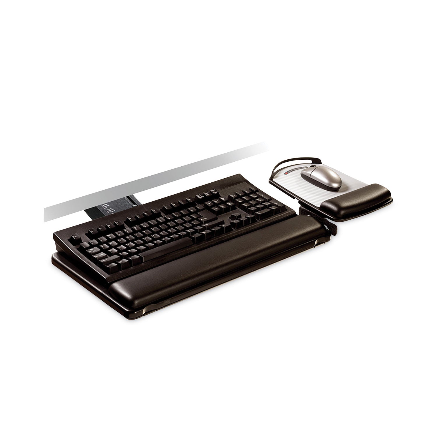 3M™ Sit-Stand Adjustable Keyboard Tray - Ergonomic Height Adjustable Black Workstation Platform for Office & Home Desk Setup | Perfect for Standing Desks & Computer Workstations