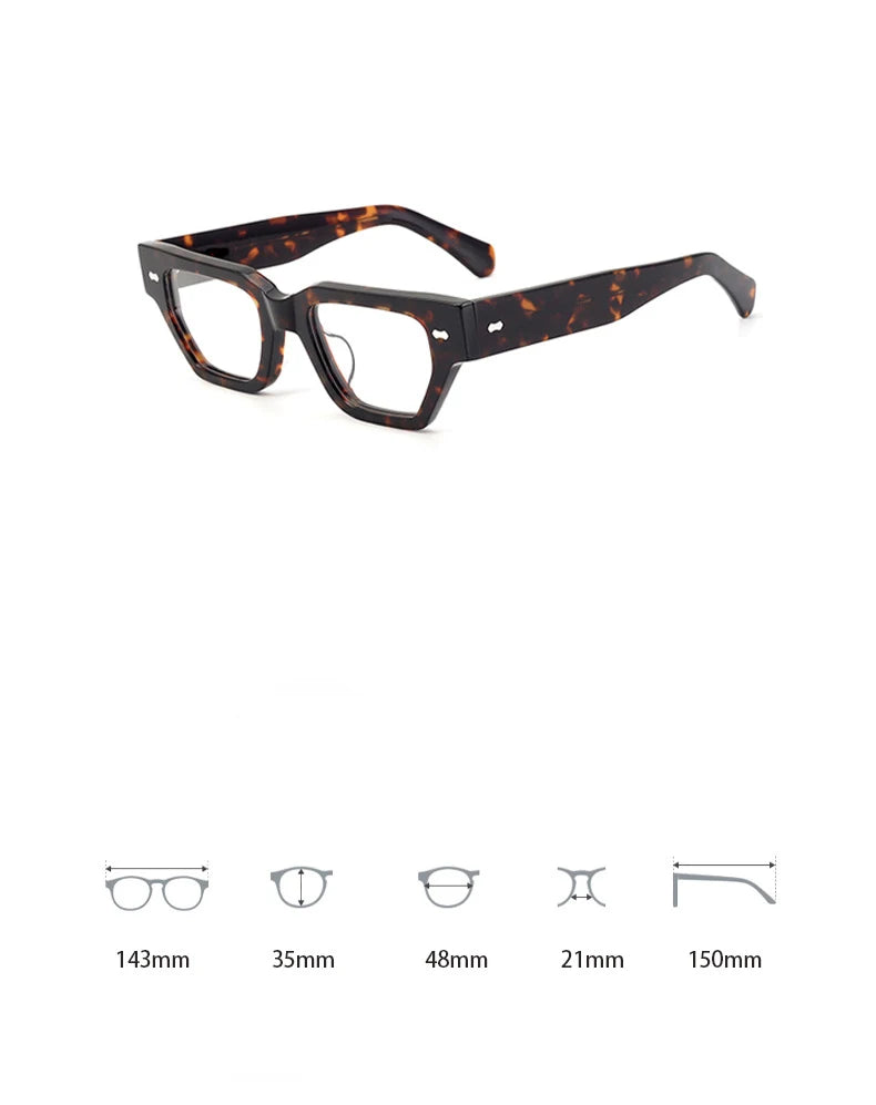 CCspace Unisex Full Rim Square Acetate Eyeglasses 57399 | Lightweight & Durable Frame | Perfect for Reading, Work & Fashion | Trendy Square Glasses for Men & Women