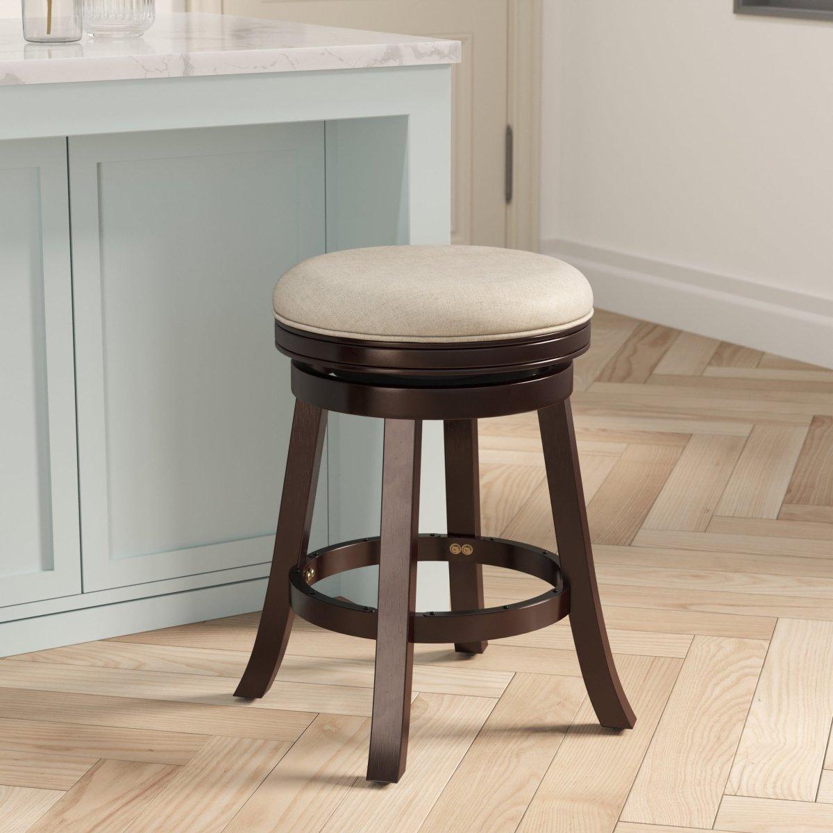 Creede Bonded Leather Backless Swivel Stool - 24
