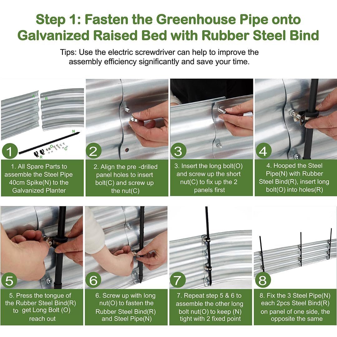 5x2x1.4ft Galvanized Steel Raised Garden Bed with 4-Piece Plant Protection Covers - Garden Netting, Shade Cloth, Frost Cover & Greenhouse Cover - Protects Plants from Predators, Sun & Frost - Perfect for Vegetables, Flowers & Climbing Plants (Black) - Ideal for Backyard Gardening, Urban Farming & Organic Vegetable Growing