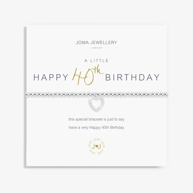 Joma Jewellery Bracelet - A Little Happy 40th Birthday Gift for Women - Perfect for Birthday Celebrations & Milestone Anniversaries