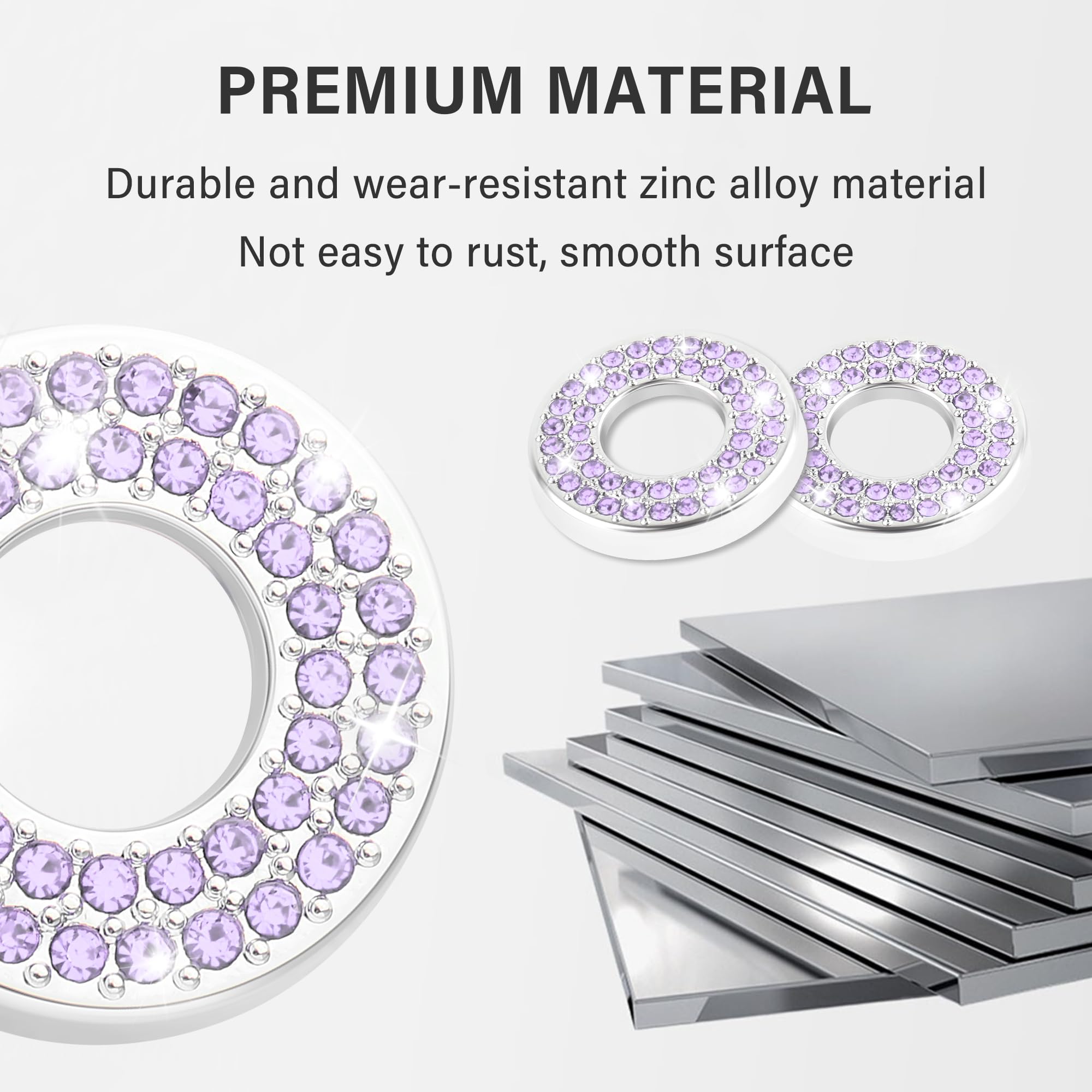 4PCS Rhinestone Car Door Lock Cover for Mercedes Benz A/B/C/E-Class - Bling Car Accessories for Women & Men (Purple) | Stylish Auto Decor & Interior Upgrade
