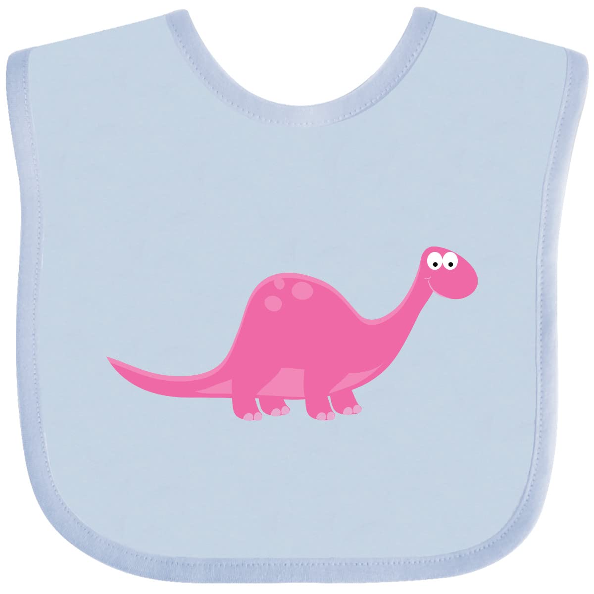 Inktastic Pink Dinosaur Baby Bib - Soft & Absorbent Drool Bibs for Infants & Toddlers - Perfect for Feeding Time, Daycare & Playdates