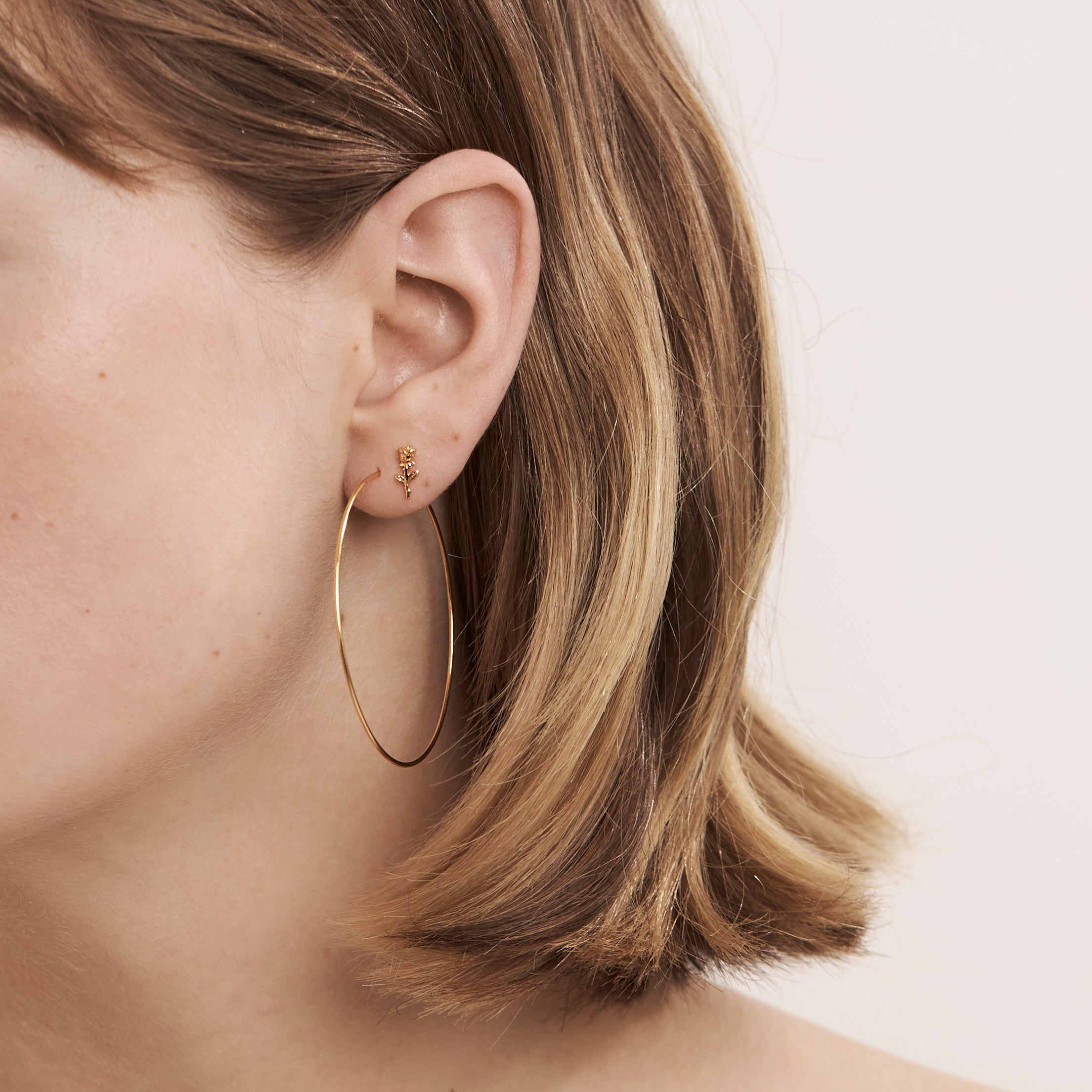 14K Gold Plated Grande Fine Hoop Earrings for Women - Elegant & Dainty Everyday Jewelry for Parties, Weddings & Office Wear