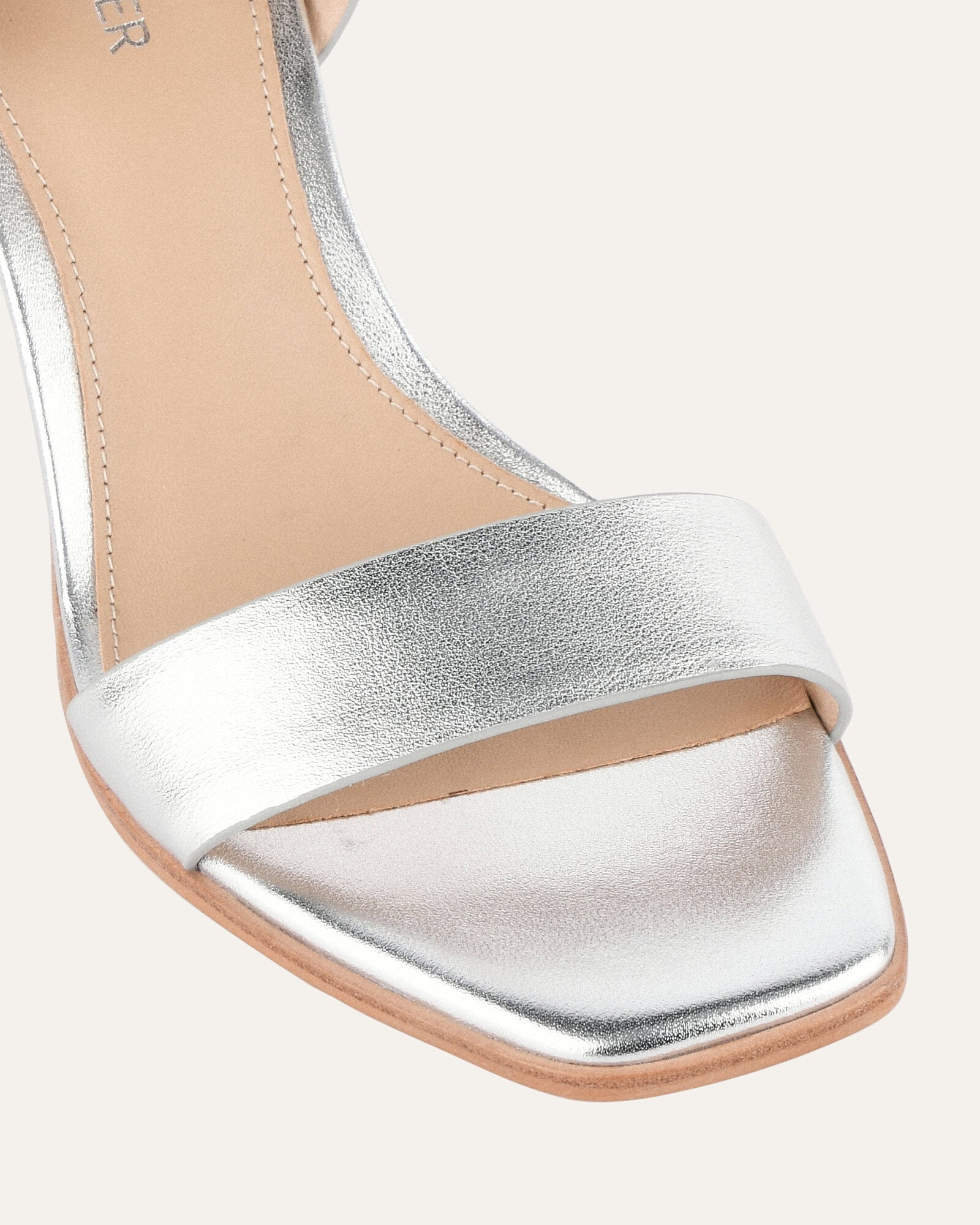NATSU Women's Soft Silver Leather Mid Heel Sandals - Comfortable & Stylish for Summer, Beach, Party, and Casual Wear