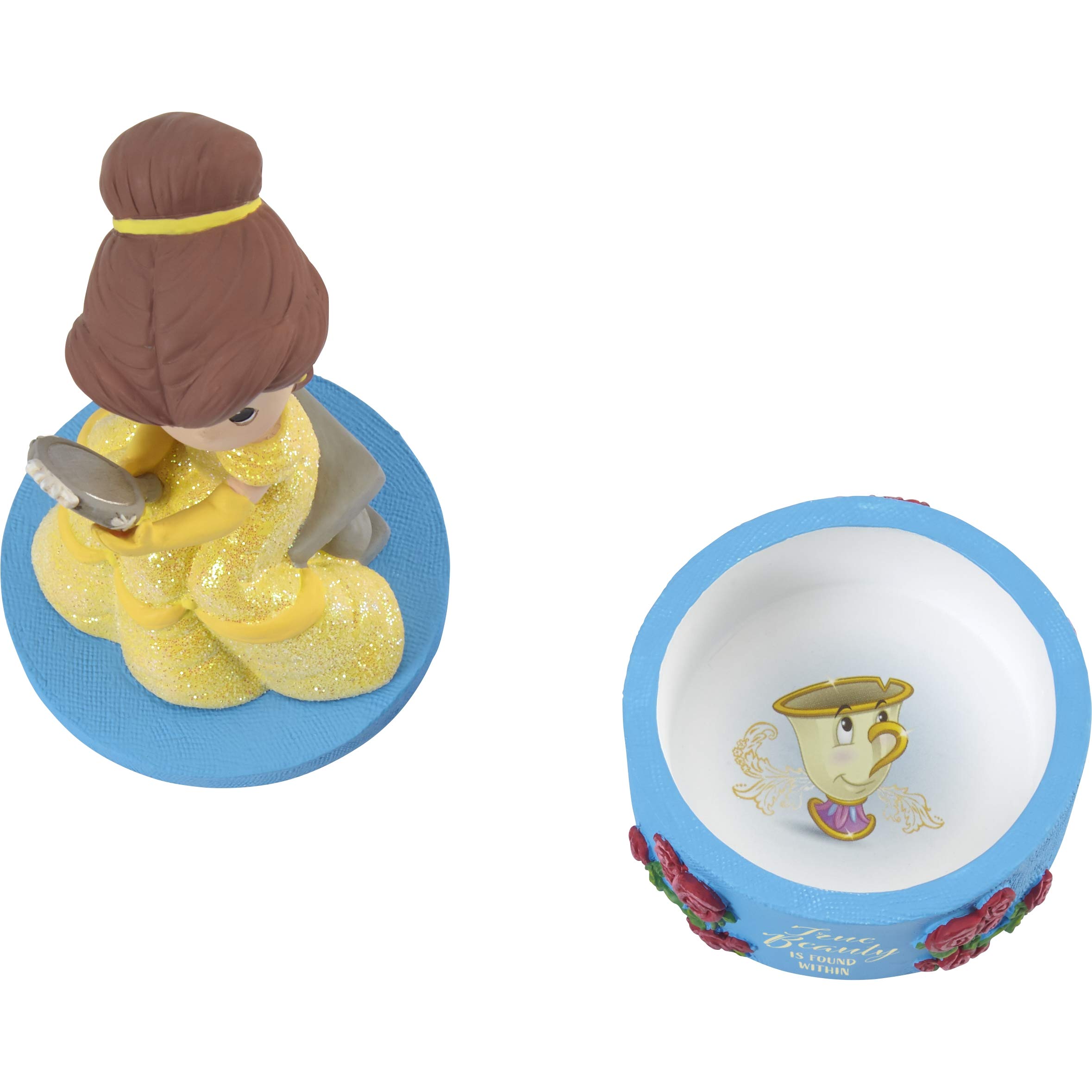 Precious Moments 202038 Disney Beauty and The Beast True Beauty Belle Resin Jewelry Box - Perfect for Collectors, Gift Giving & Disney Home Decor