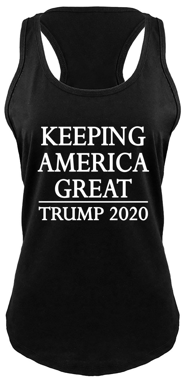 Funny Trump 2020 Racerback Tank Top for Women - Patriotic Political Humor T-Shirt - Perfect for Election Parties & Conservative Events
