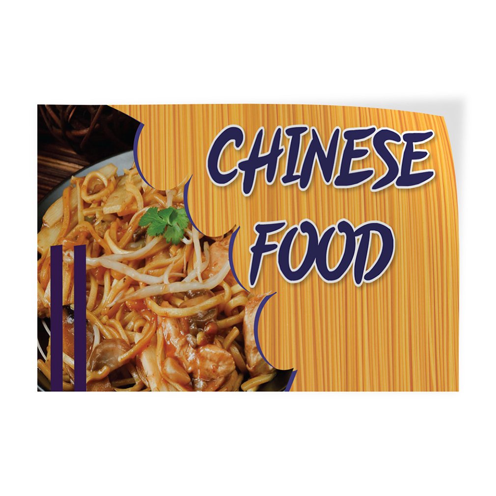 Chinese Food Decal Stickers - 20x14 Inches Vinyl Safety Sign Labels for Restaurants, Outdoor Advertising & Industrial Use - Waterproof, Durable for Indoor/Outdoor Applications
