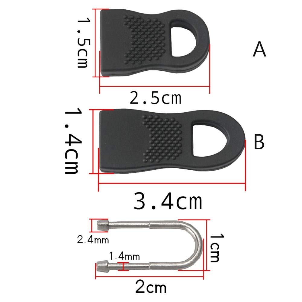 Xuccus 16pcs Zipper Pull Repair Kit - Mixed Color Replacement Zipper Sliders for Luggage, Backpacks, Tents & Travel Bags - Fix Broken Zippers Easily for Outdoor Gear & Suitcases
