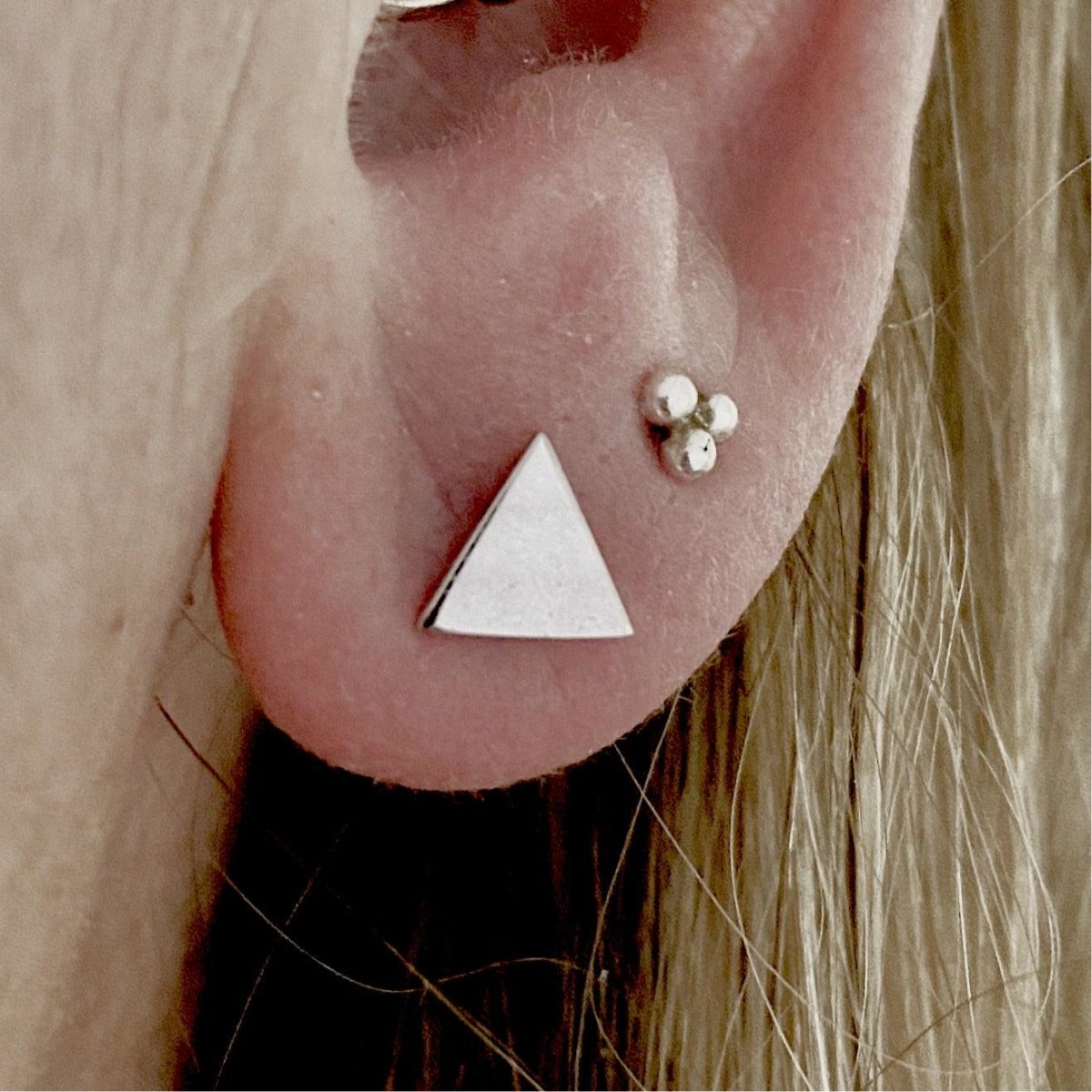 Laihas Simple Studs Silver Triangle Earrings for Women - Minimalist Geometric Jewelry for Everyday Wear & Gifting