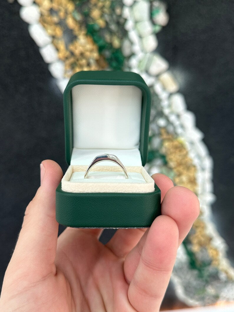0.50tcw 3 Stone Natural Medium Dark Green Emerald Sterling Silver Ring for Men & Women | .925 Silver Unisex Middle Finger Ring | Perfect for Gifts, Weddings & Everyday Wear