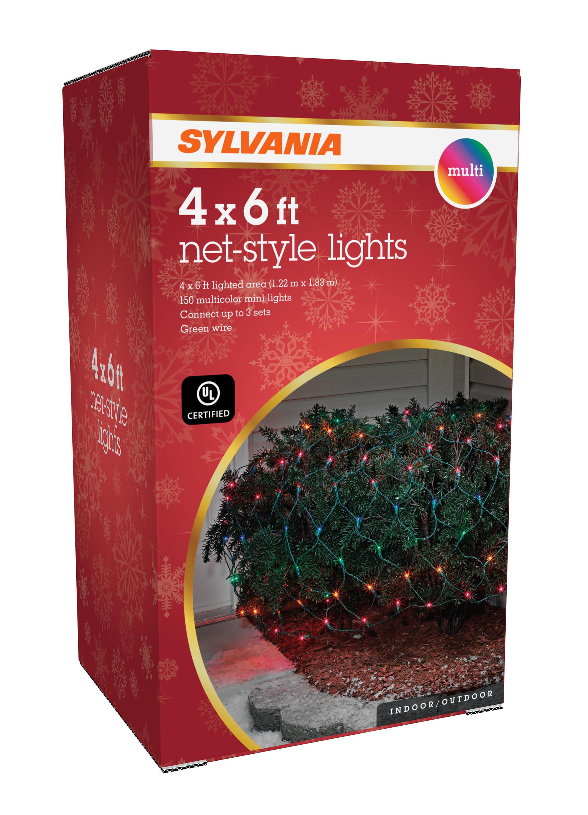 6' x 4' Tangle-Free Net Style Incandescent Christmas Lights - Holiday Wonderland Decor for Indoor/Outdoor Use - Perfect for Trees, Bushes, and House Exteriors