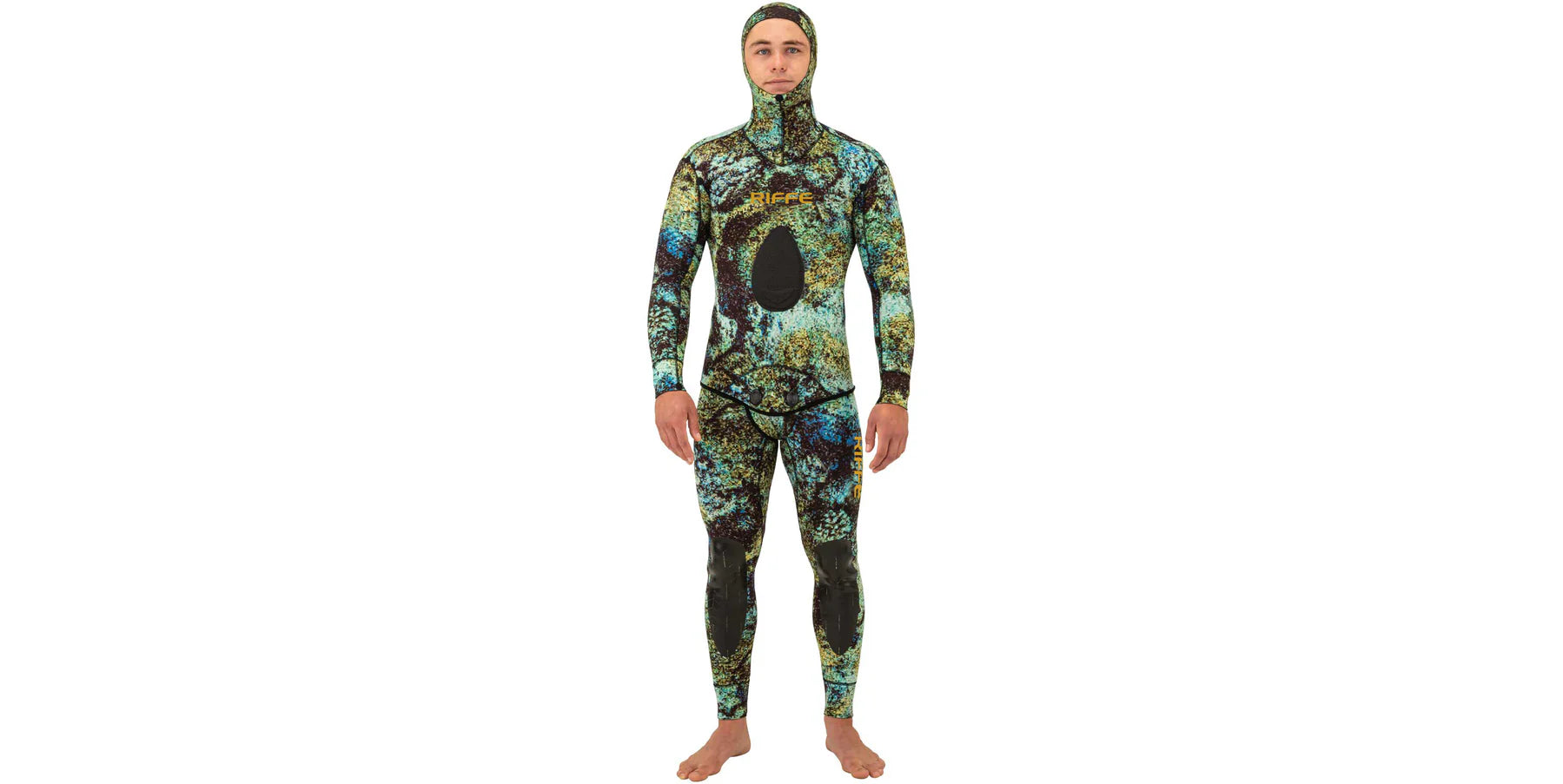 Riffe DIGI TEK Camo Wetsuit for Men - 3.5mm Neoprene Scuba Diving & Spearfishing Gear - Perfect for Warm Water Adventures & Underwater Hunting