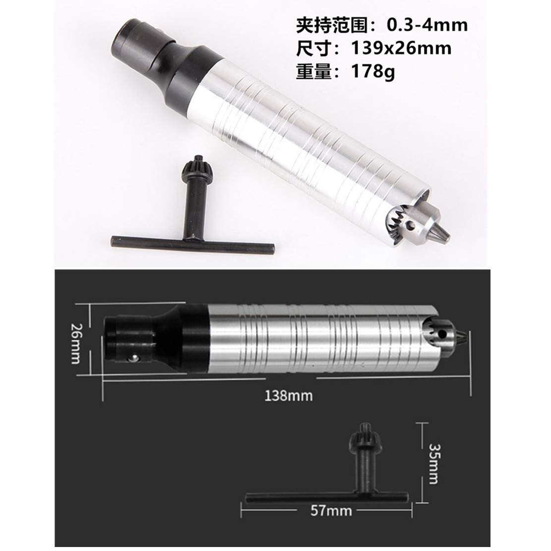 0.3-4mm Flexible Shaft Adapter Attachment for Rotary Tools - Compatible with Grinders & Drills - Includes Wrench (Rubber Flex Shaft, Silver) - Perfect for Jewelry Making, DIY Crafts & Precision Metalworking