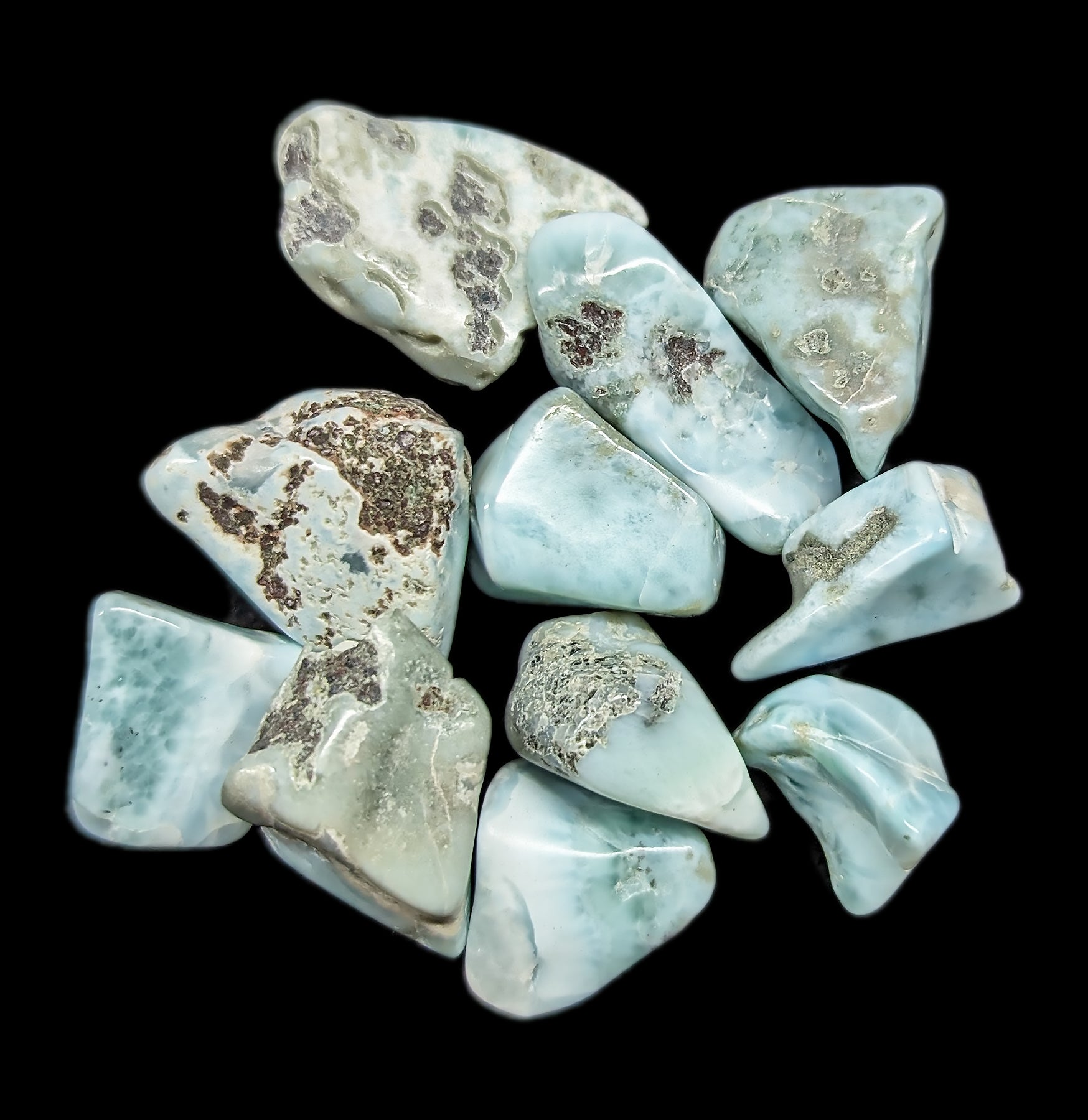Natural Tumbled Larimar Stone Beads - Healing Crystal for Jewelry Making, Meditation & Energy Balancing - Perfect for Necklaces, Bracelets & Home Decor