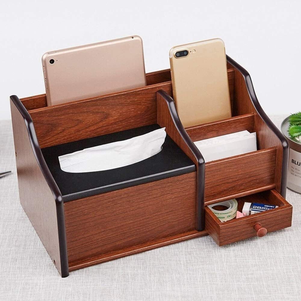 Elegant Tissue Box Cover with Drawer - Decorative Tissue Holder for Home & Office | Desktop Organizer for Remote Control Storage | Perfect for Living Room, Bedroom, and Workspace Décor