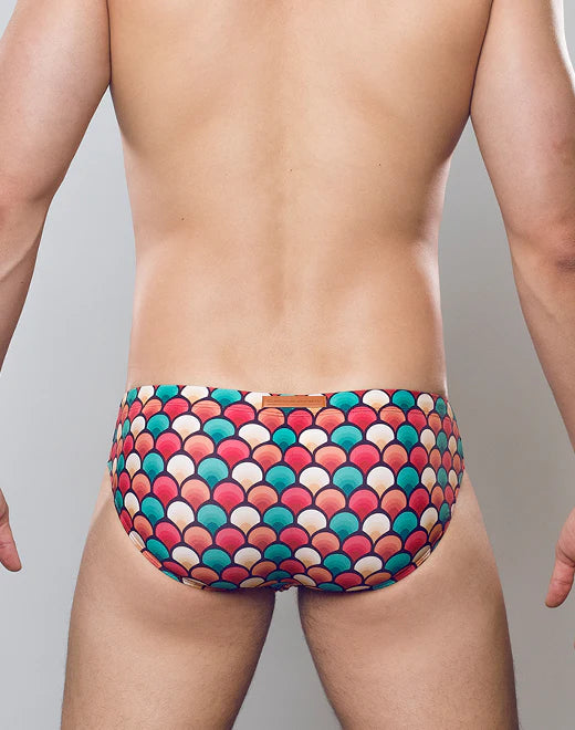 2EROS Retro Swim Briefs for Men - Vintage Style Red Swimwear - Perfect for Beach, Pool & Summer Vacations
