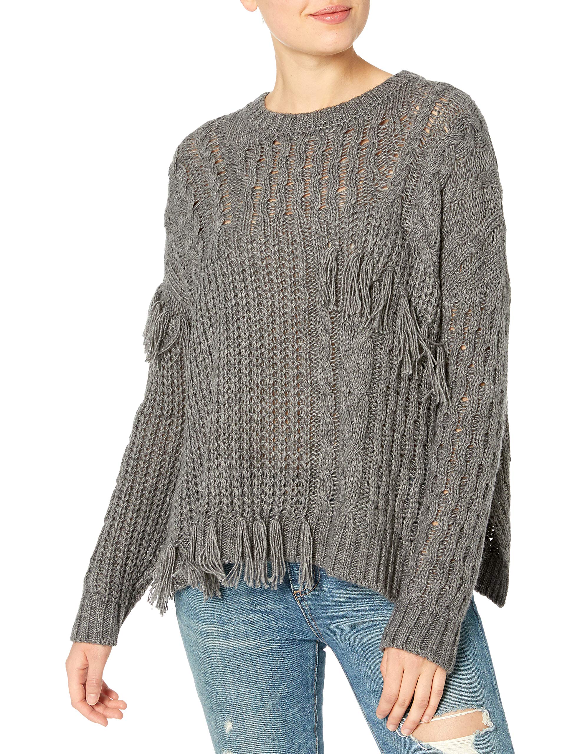Cupcakes and Cashmere Women's Romy Cable Knit Patchwork Stitch Sweater - Cozy Winter Pullover for Casual Outings & Holiday Gatherings
