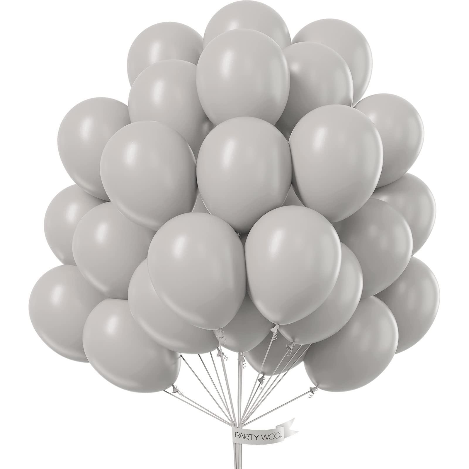 100-Pack 10 Inch Matte Gray Balloons for Balloon Garland & Arch - Perfect for Birthday Parties, Weddings, Baby Showers & Special Events - Premium Quality Latex Balloons (Gray-Y71)