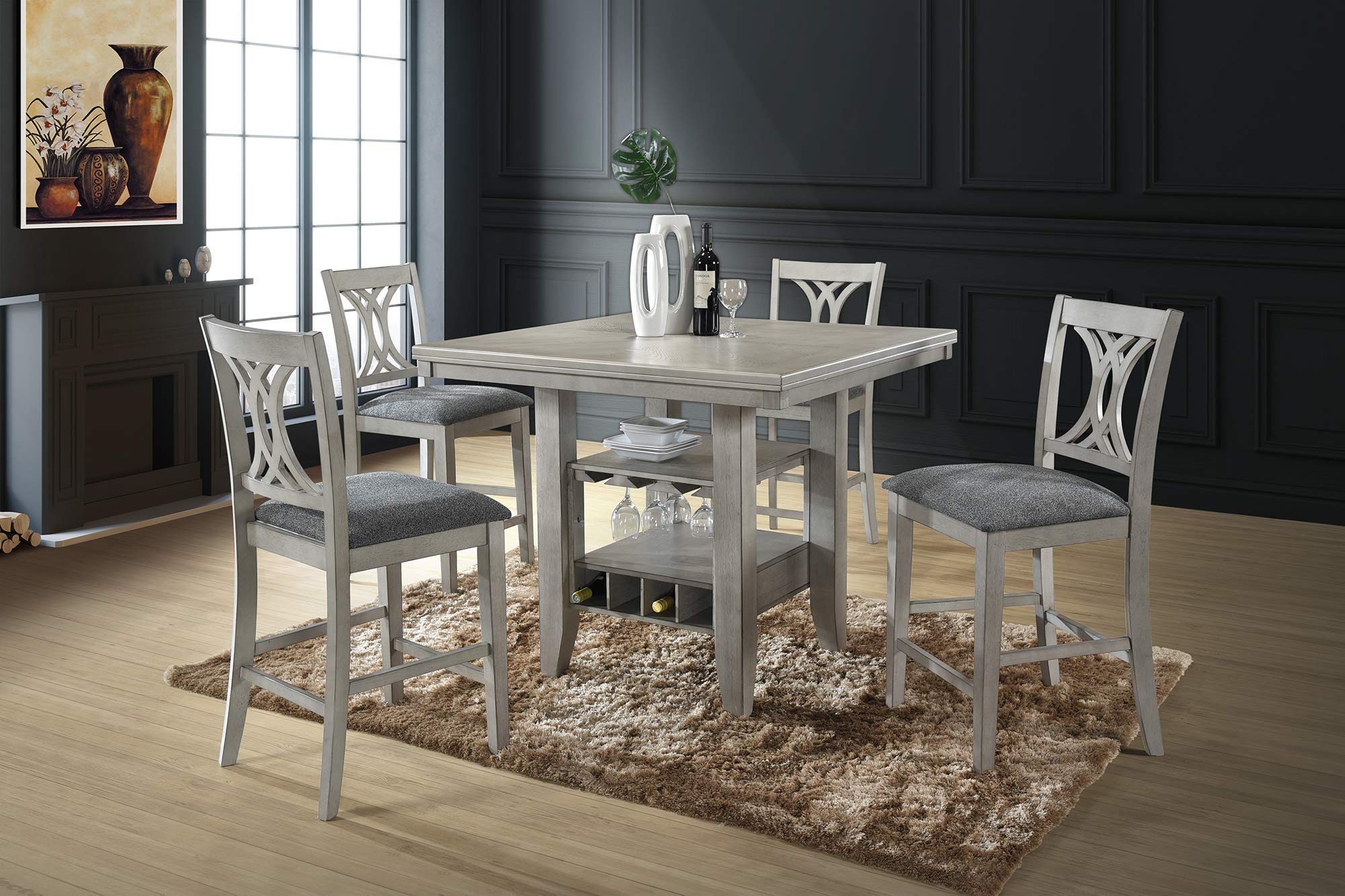 Kings Brand Furniture - Set of 2 Murdo Wash White Counter Height Bar Stools, Modern Kitchen Island Stools for Dining Room, Breakfast Nook & Home Bar