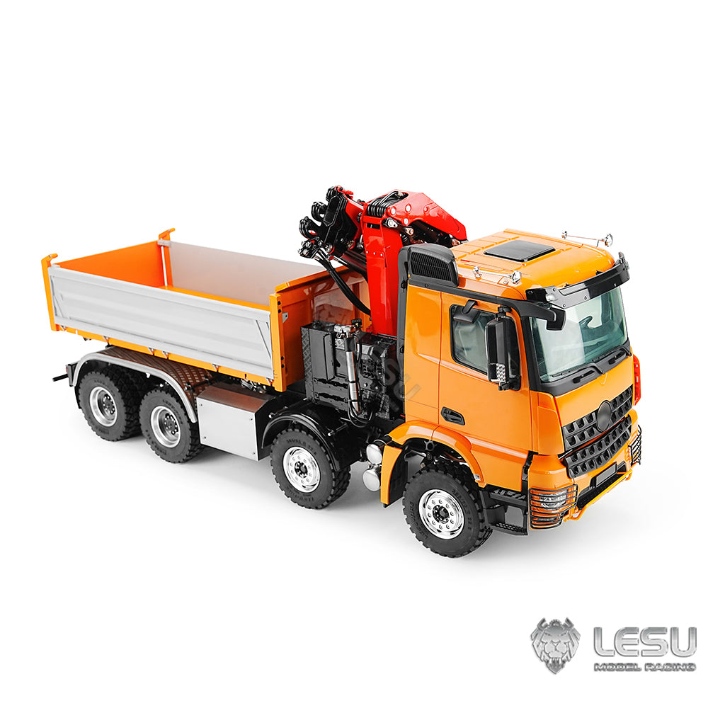LESU 3348 1/14 Scale RC Hydraulic Dump Truck - 3-Way 8X8 Remote Control Crane Tipper Vehicle with Realistic Functions - Perfect for Construction Play, Collectors & RC Hobbyists