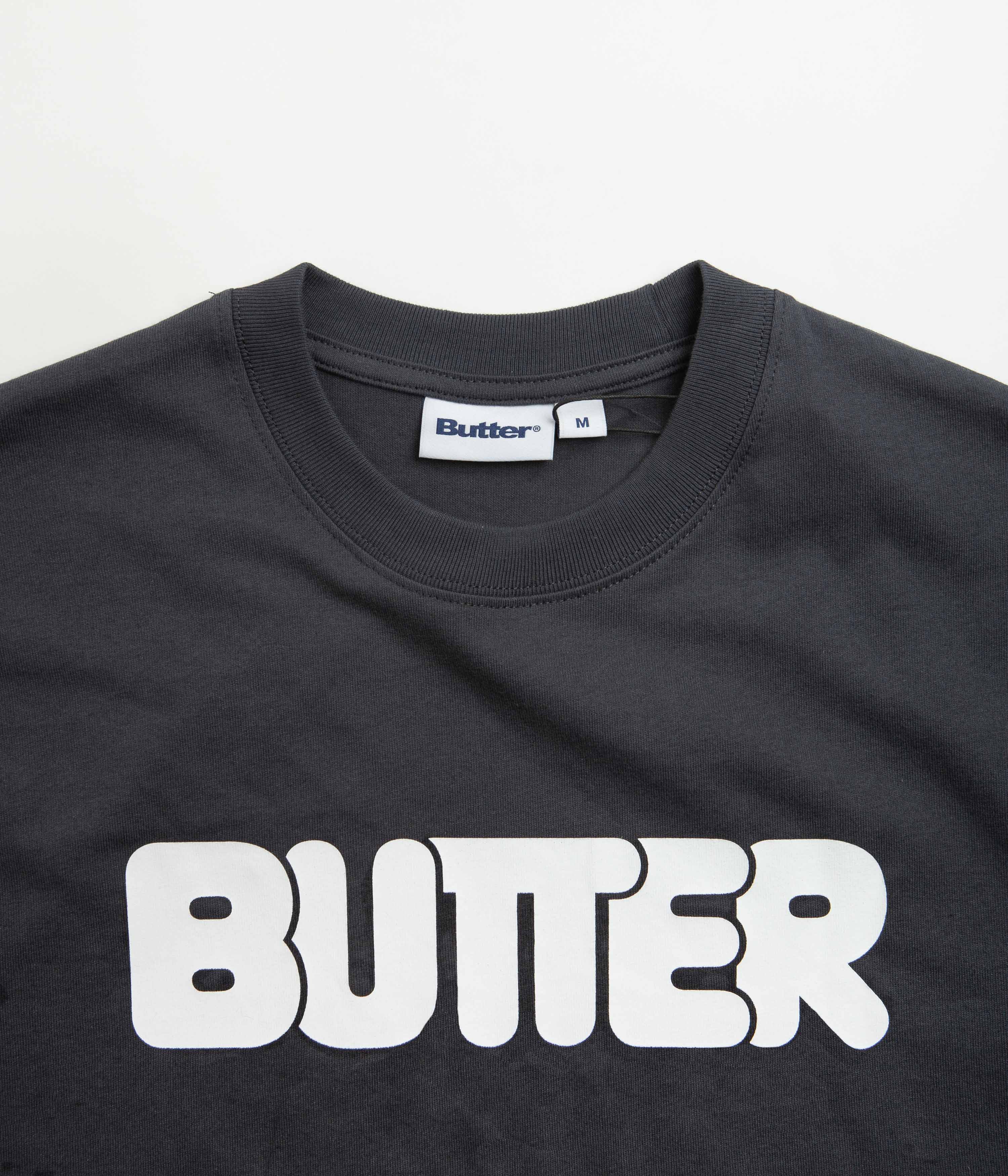 Butter Goods Round Logo T-Shirt for Men - Soft Cotton Charcoal Tee - Casual Streetwear for Everyday Wear & Urban Fashion