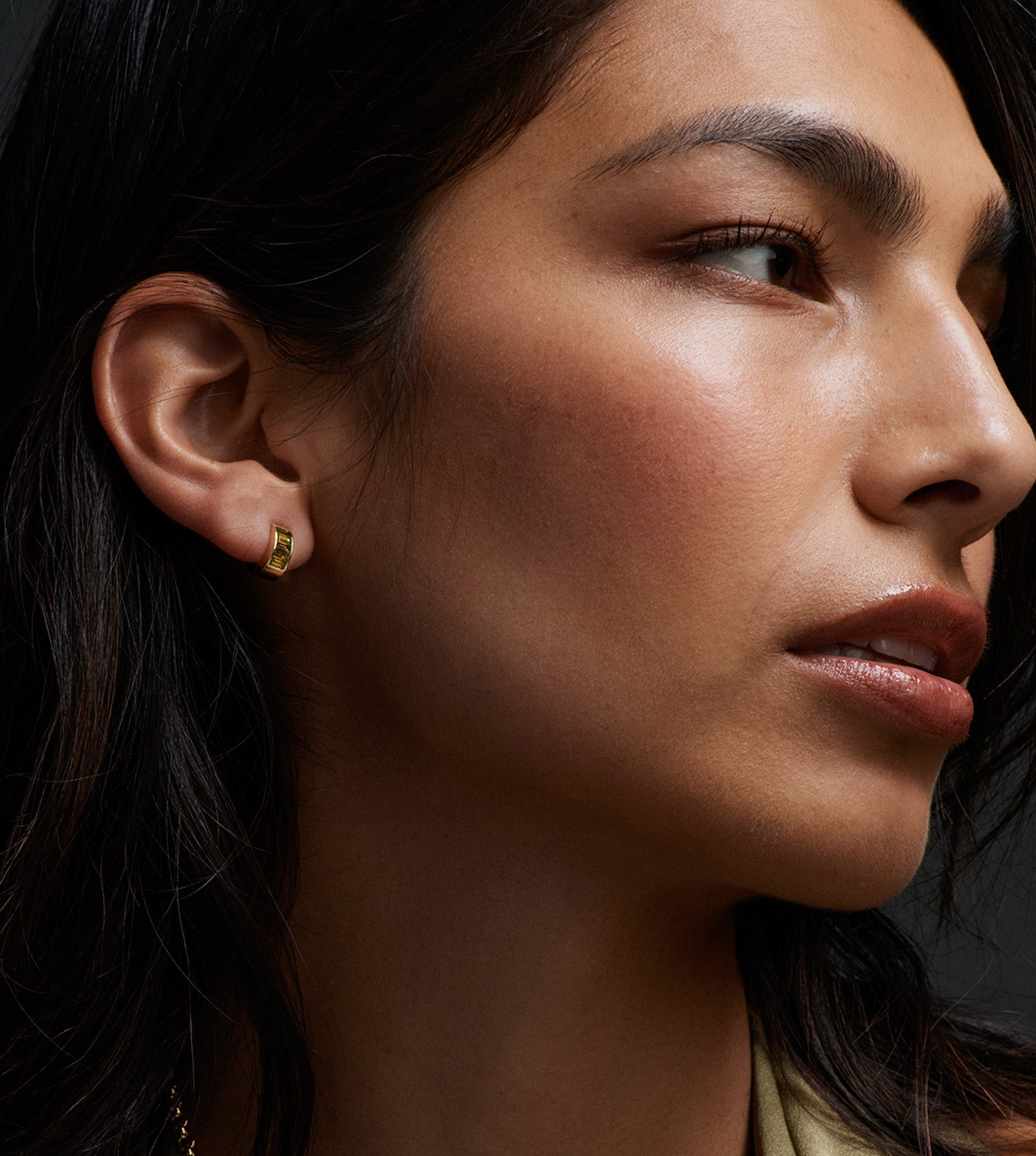 Baguette Champagne Citrine Huggie Earrings – True Love Dainty Hoop Earrings for Women | Perfect for Weddings, Date Nights & Special Occasions