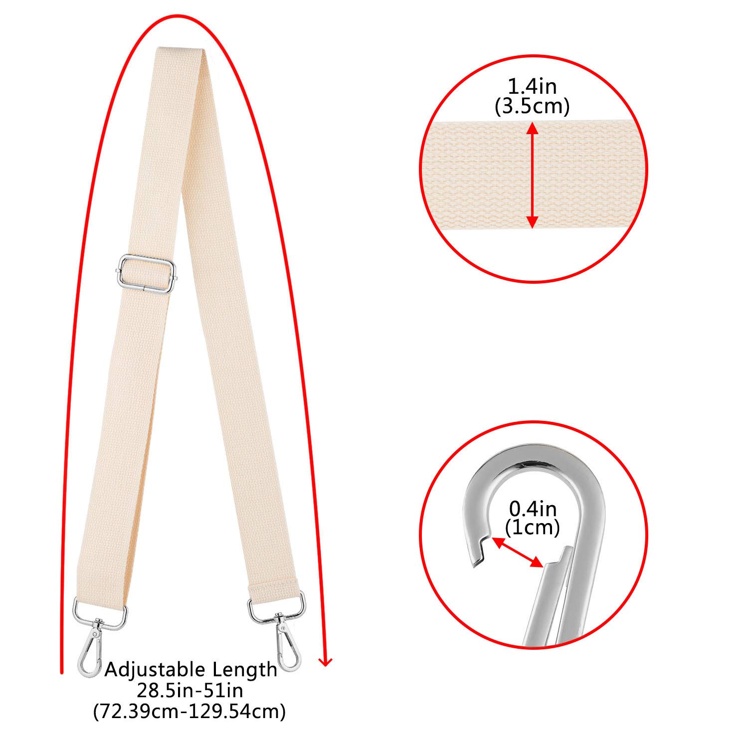 Adjustable Canvas Crossbody Bag Strap - Wide Shoulder Purse Replacement Belt for Women - Perfect for Travel, Shopping & Everyday Use