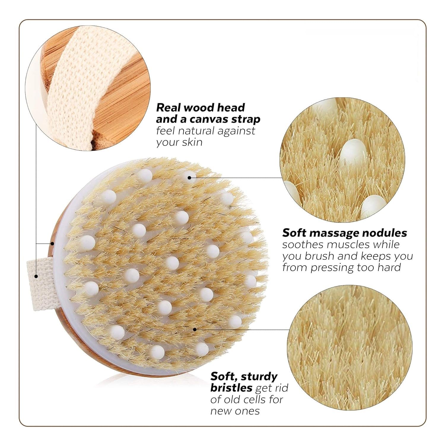 Spellwish Dry Brushing Body Brush – Natural Wooden Exfoliating Brush for Cellulite & Lymphatic Drainage | Improves Circulation, Reduces Ingrown Hairs | Perfect for Shower, Spa & Self-Care Rituals