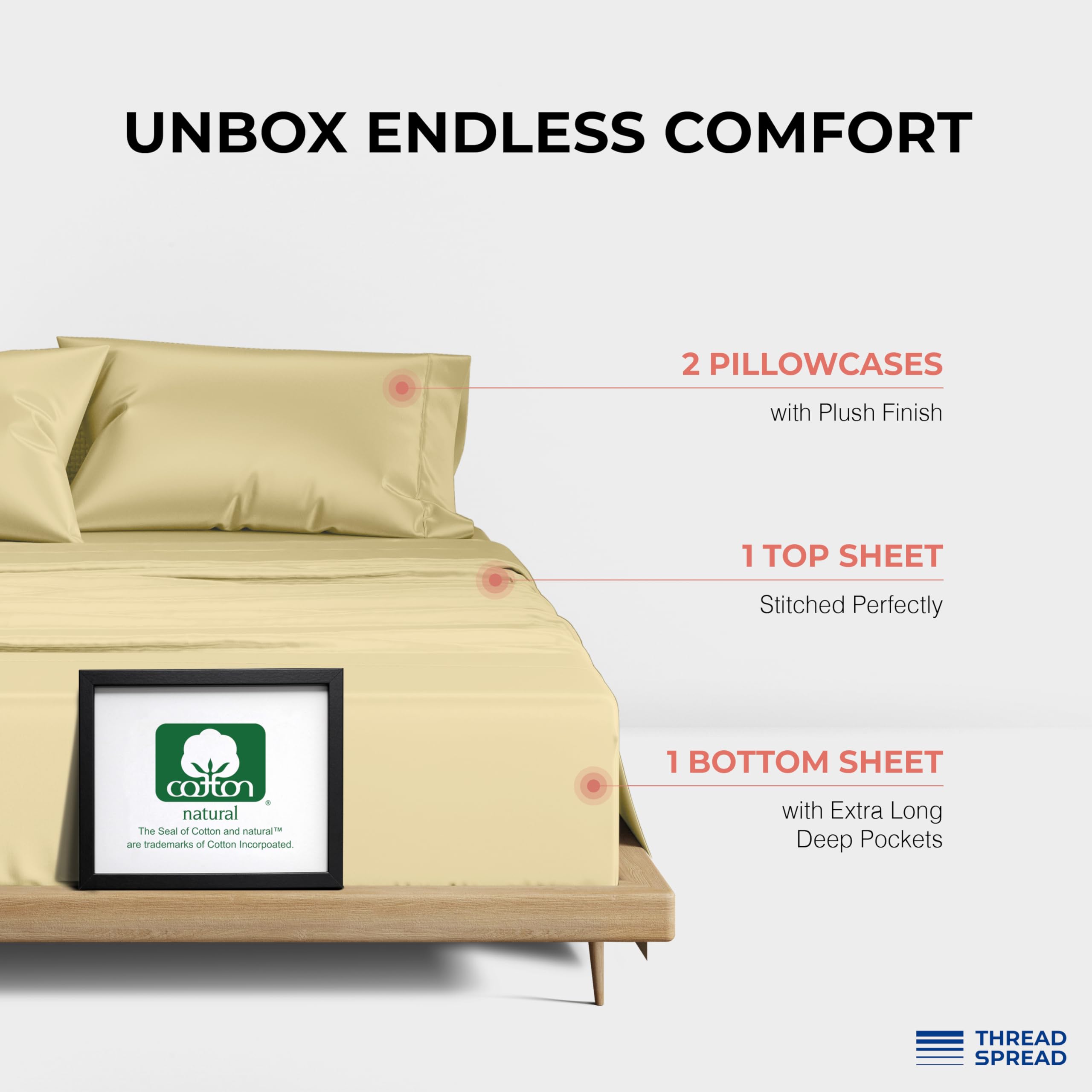 Premium 100% Egyptian Cotton Queen Sheet Set - 1200 Thread Count Sateen Weave Luxury Bedding, 4-Piece Deep Pocket (17