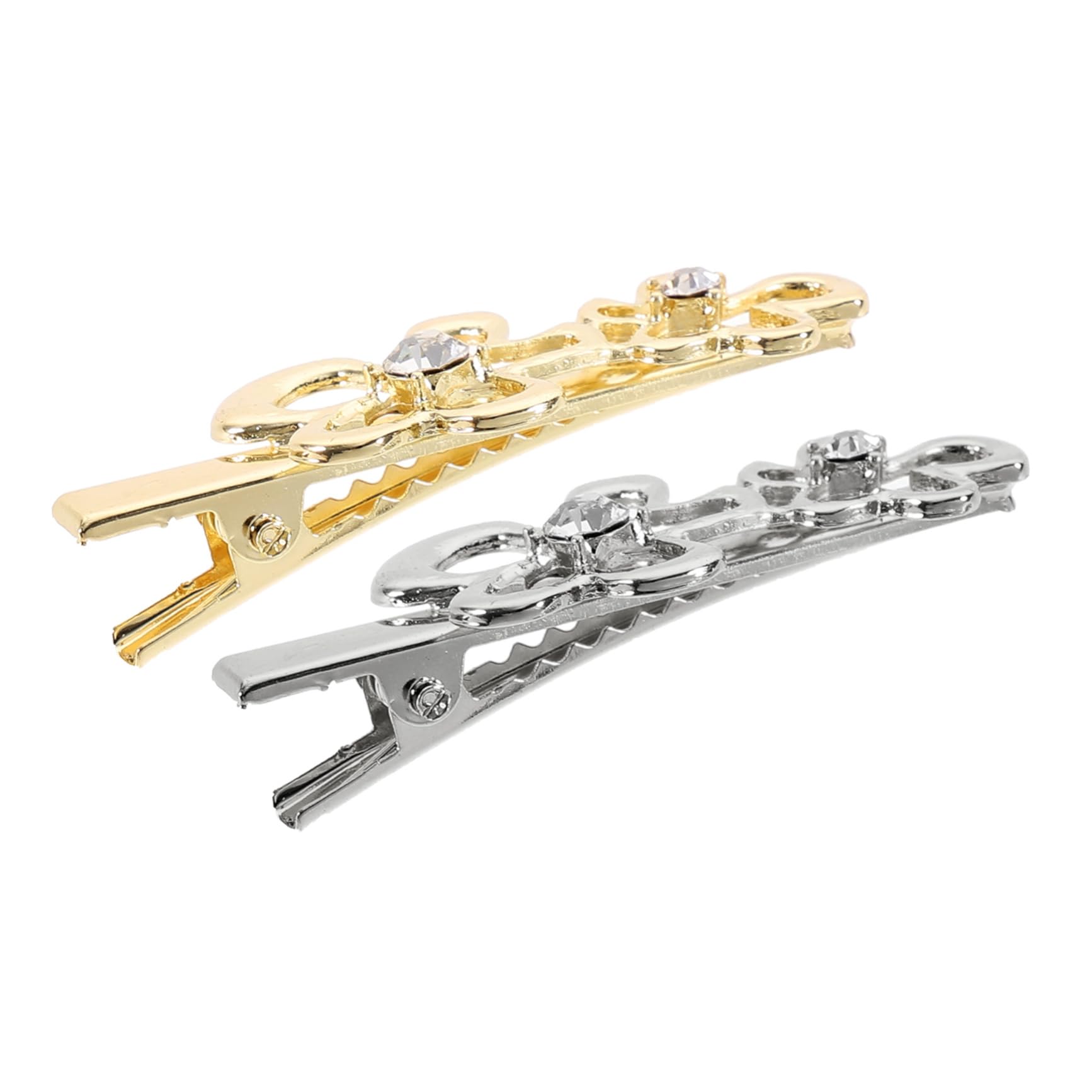 VINTORKY 2pcs Gold Flower Hair Clips for Women - Thick Hair Side Clips, Metal Alloy Hair Accessories for Bangs & Updos - Perfect for Weddings, Parties & Everyday Styling