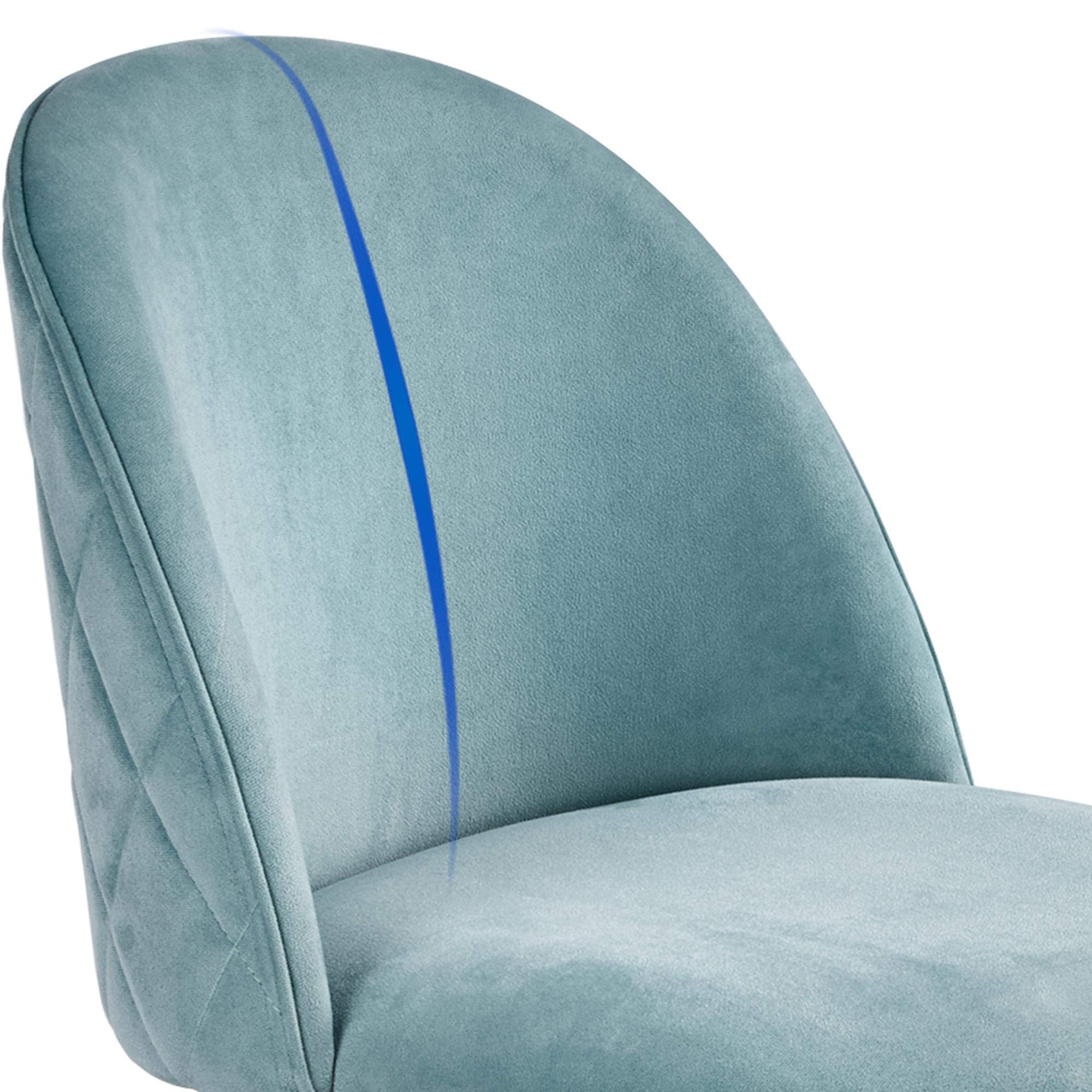 Yaheetech Velvet Upholstered Dining Chairs Set of 2 - Modern Living Room Chairs with Wooden Style Backrest & Metal Legs for Restaurant, Cafe, Home Decor - Aqua Blue (Perfect for Dining Room, Lounge, Makeup Vanity)
