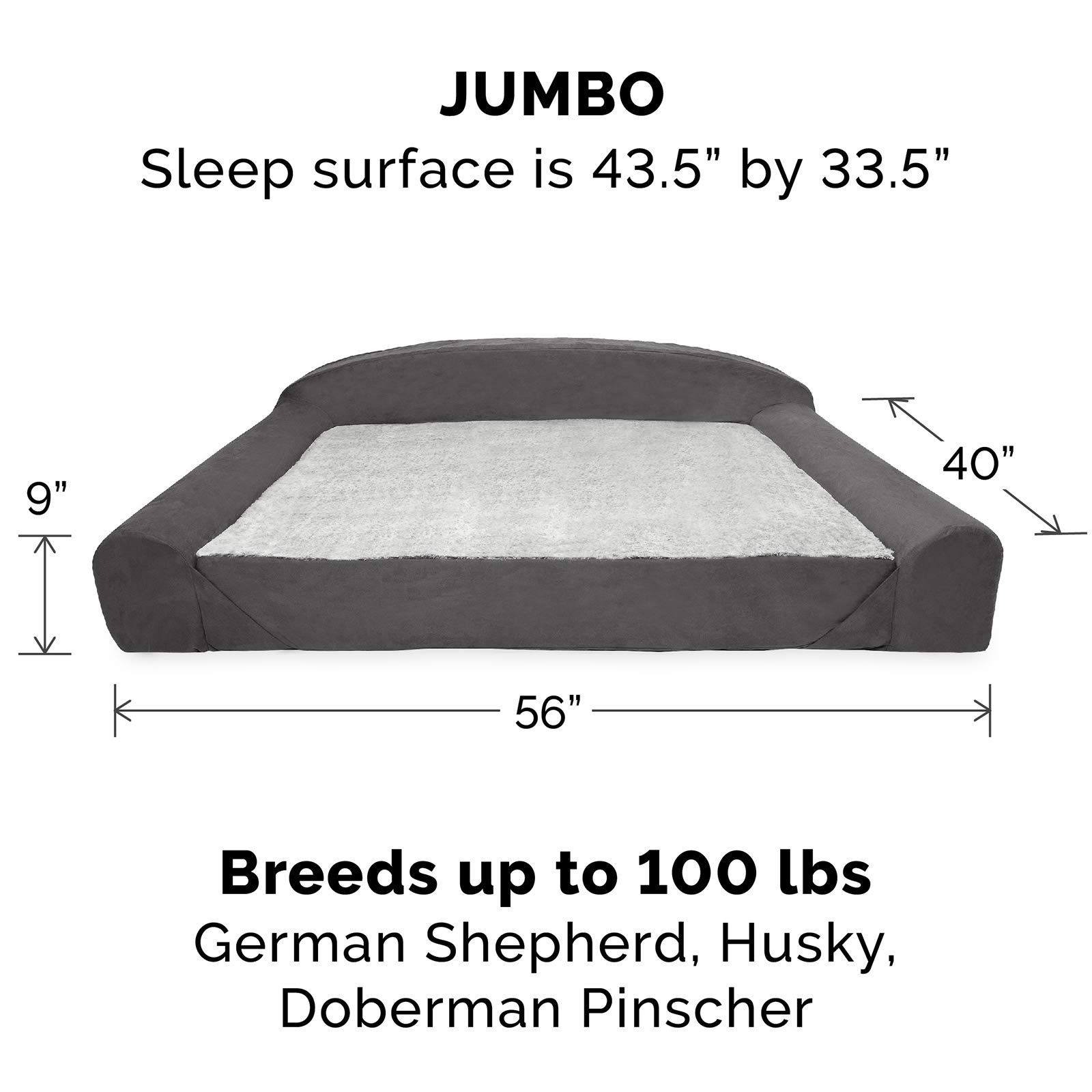 Furhaven Orthopedic Dog Bed for Large Dogs - Washable Cover & Reversible Cushion - for Home & Office Use
