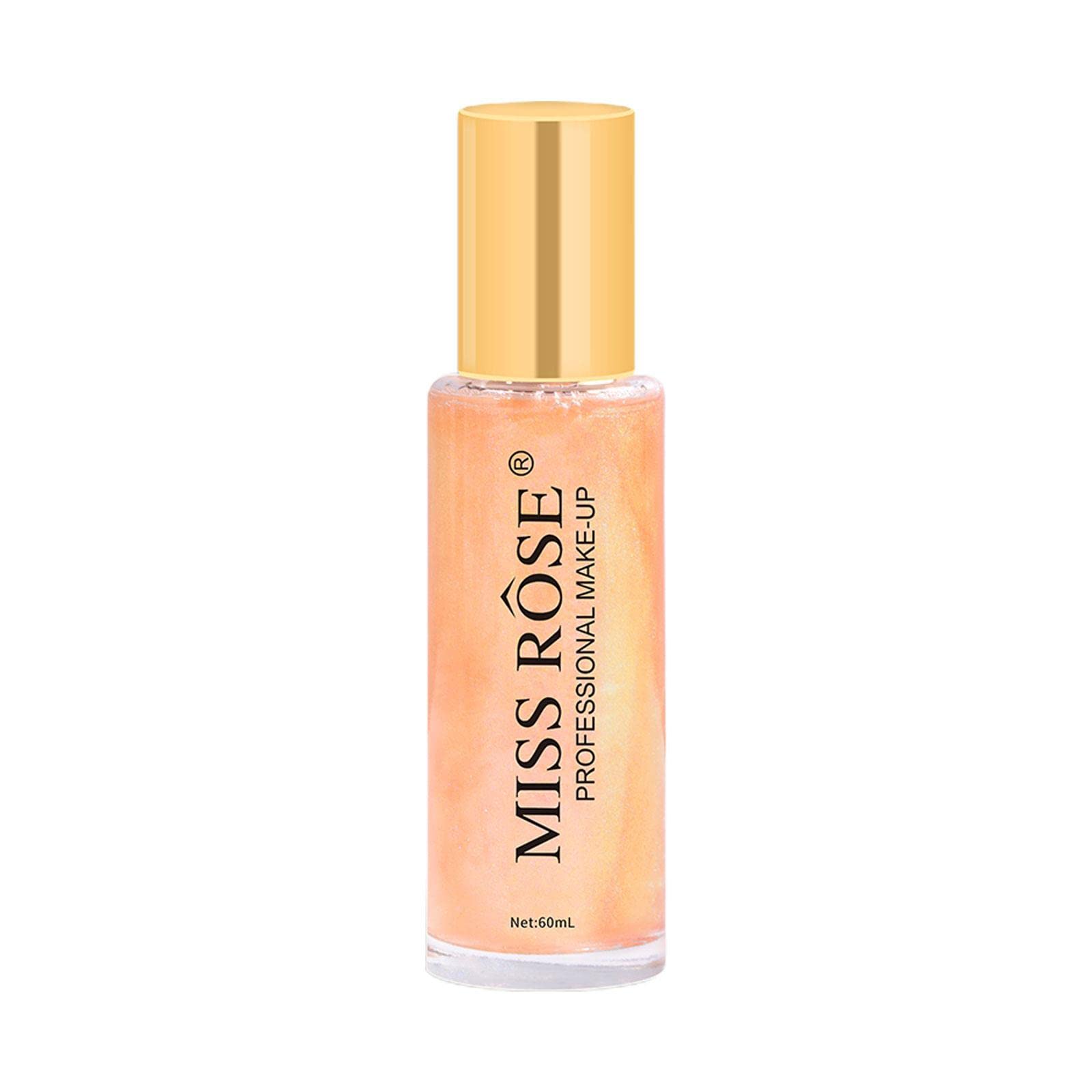 Pink Liquid Highlighter for Face & Body - Shimmering Makeup Glitter Spray for Cheeks, Shoulders & Décolletage | Perfect for Parties, Festivals & Photo Shoots