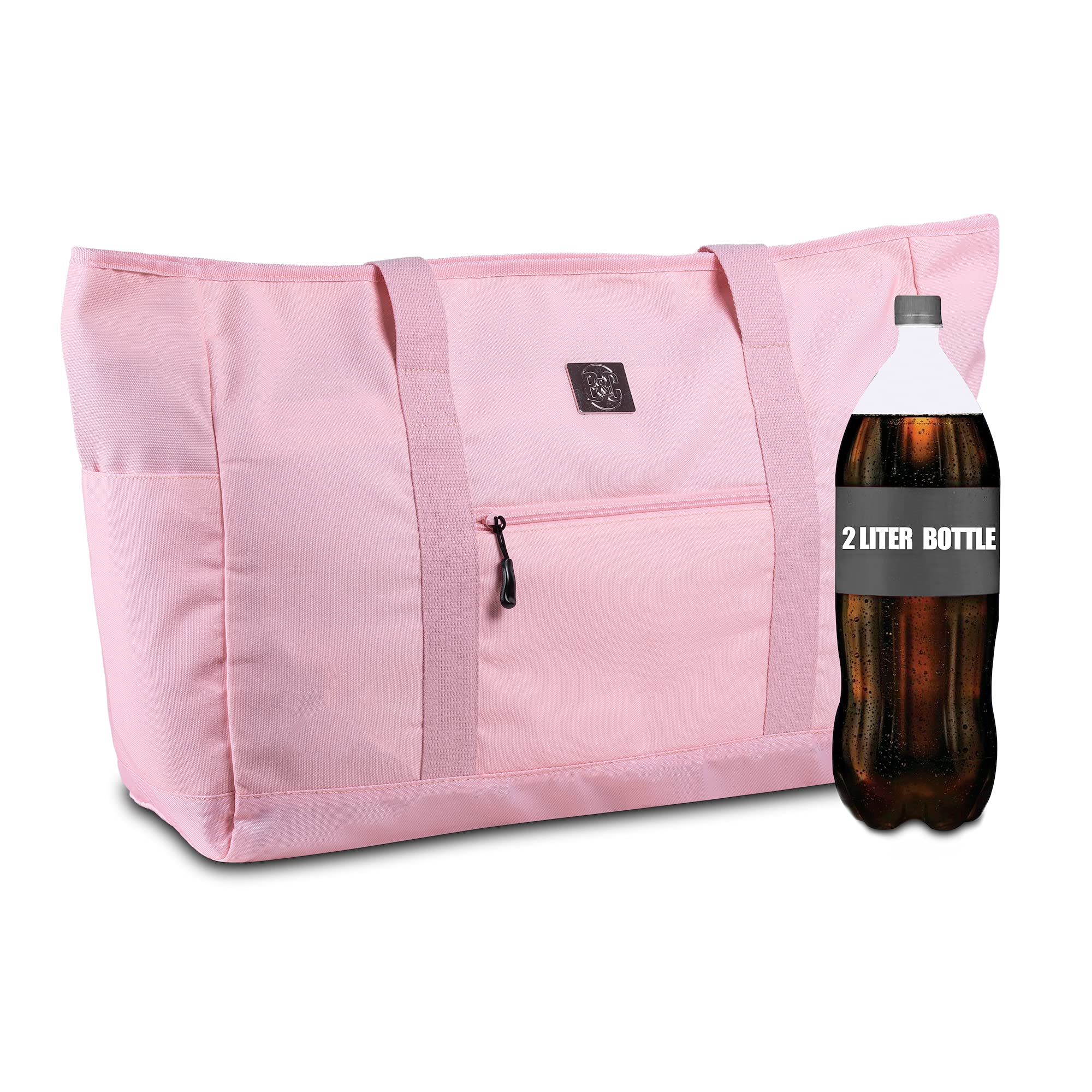 Large Canvas Tote Beach Bag with Zipper Closure - Waterproof Lining & Multiple Pockets - XL Beach Tote for Women & Men - Perfect for Travel, Gym, Shopping & Outdoor Activities