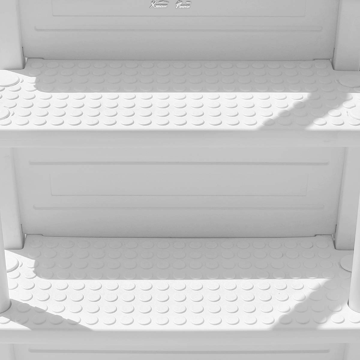 XtremepowerUS 4-Step Above Ground Pool Ladder with Non-Slip Handrails - Heavy Duty Swimming Pool Step Ladder for Deck Access - Perfect for Inground/Above Ground Pools, White (Outdoor Water Safety & Easy Entry/Exit)