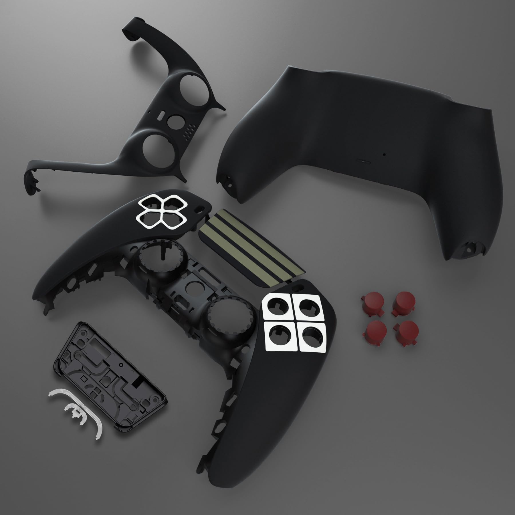 ExtremeRate Full Set Shell with Action Buttons & Touchpad Cover - NES Style Replacement Decorative Front & Back Plates for PS5 Controller (BDM-010/020/030/040/050) - Perfect for Gaming Enthusiasts & Retro Style Lovers