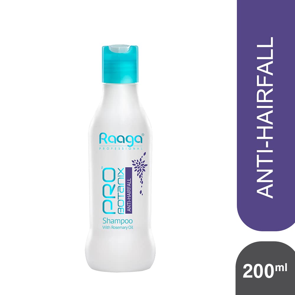 Raaga Professional Pro Botanix Anti-Hair Fall Shampoo with Rosemary Oil (200ml) - Prevents Hair Breakage & Promotes Hair Growth for Men & Women | Daily Use for Thicker, Healthier Hair at Home or Salon